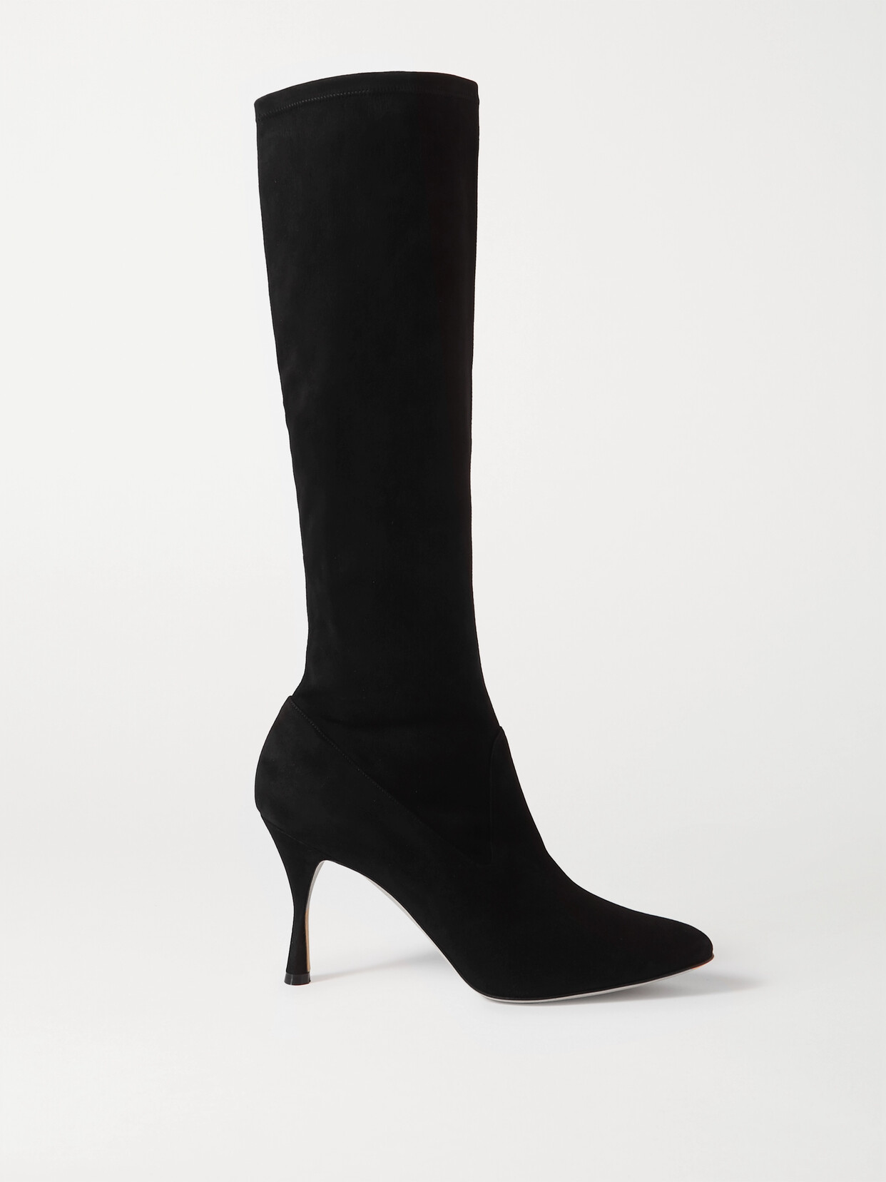 Shop Manolo Blahnik Pamfilo 90 Stretch-suede Knee Boots In Black