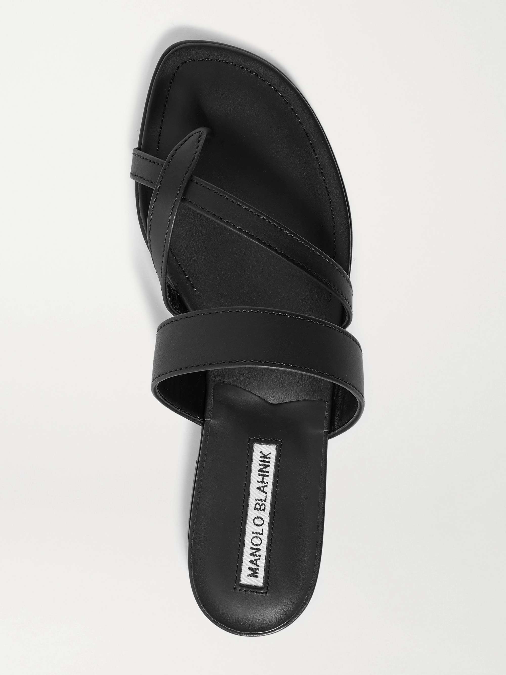 Black Susa leather sandals | MANOLO 