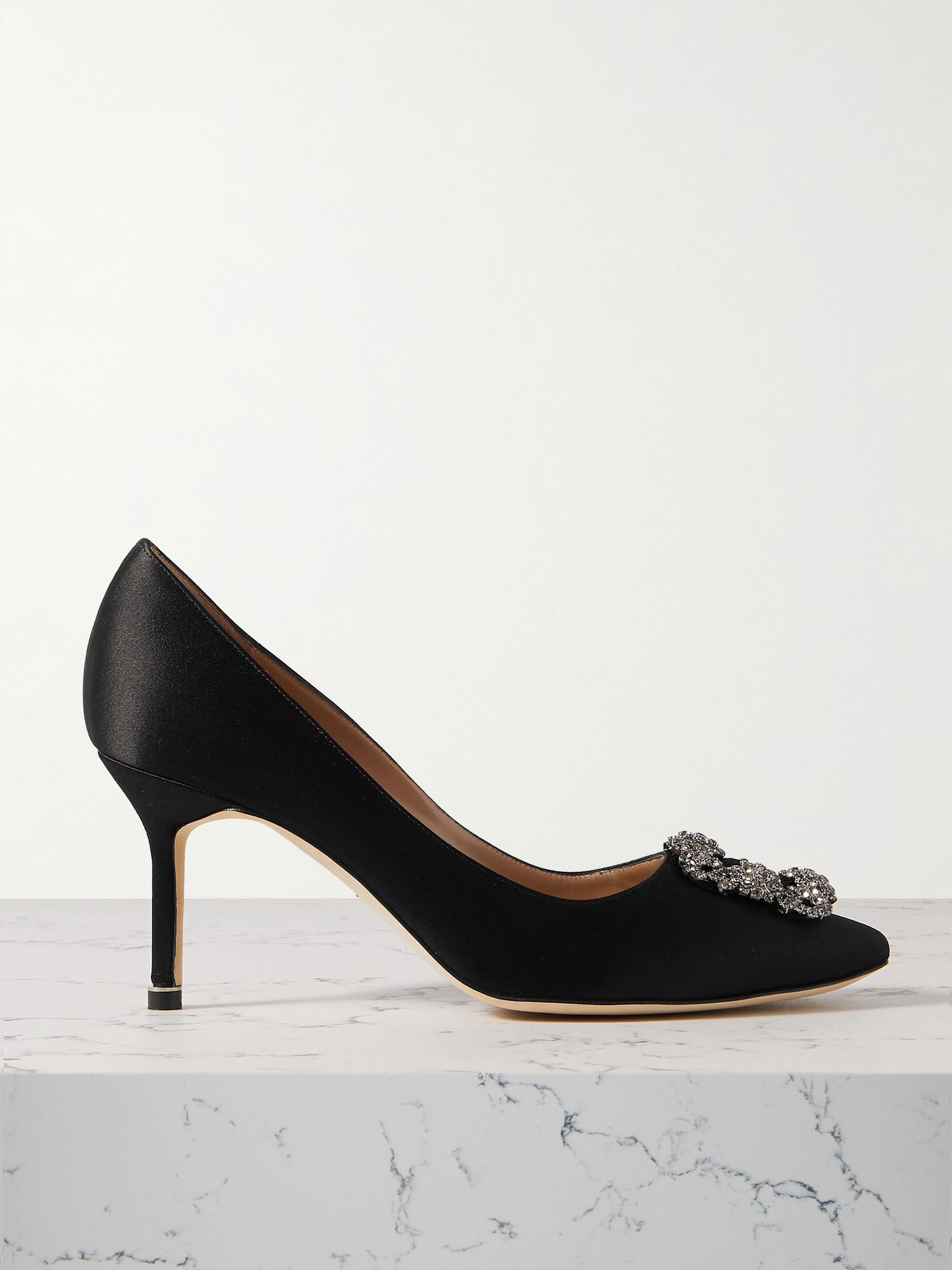 Embellished satin pumps Clearance