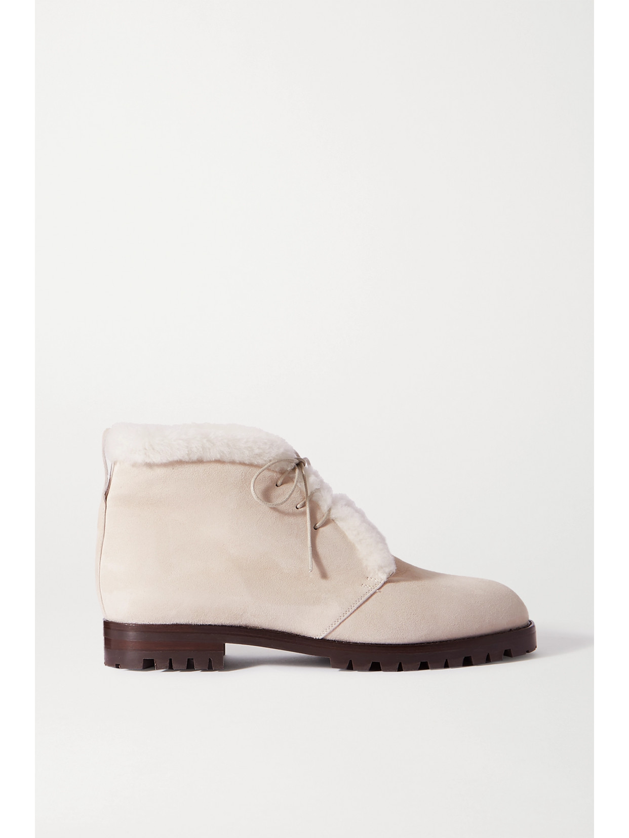 Manolo Blahnik Mircus Shearling-lined Suede Ankle Boots In White | ModeSens