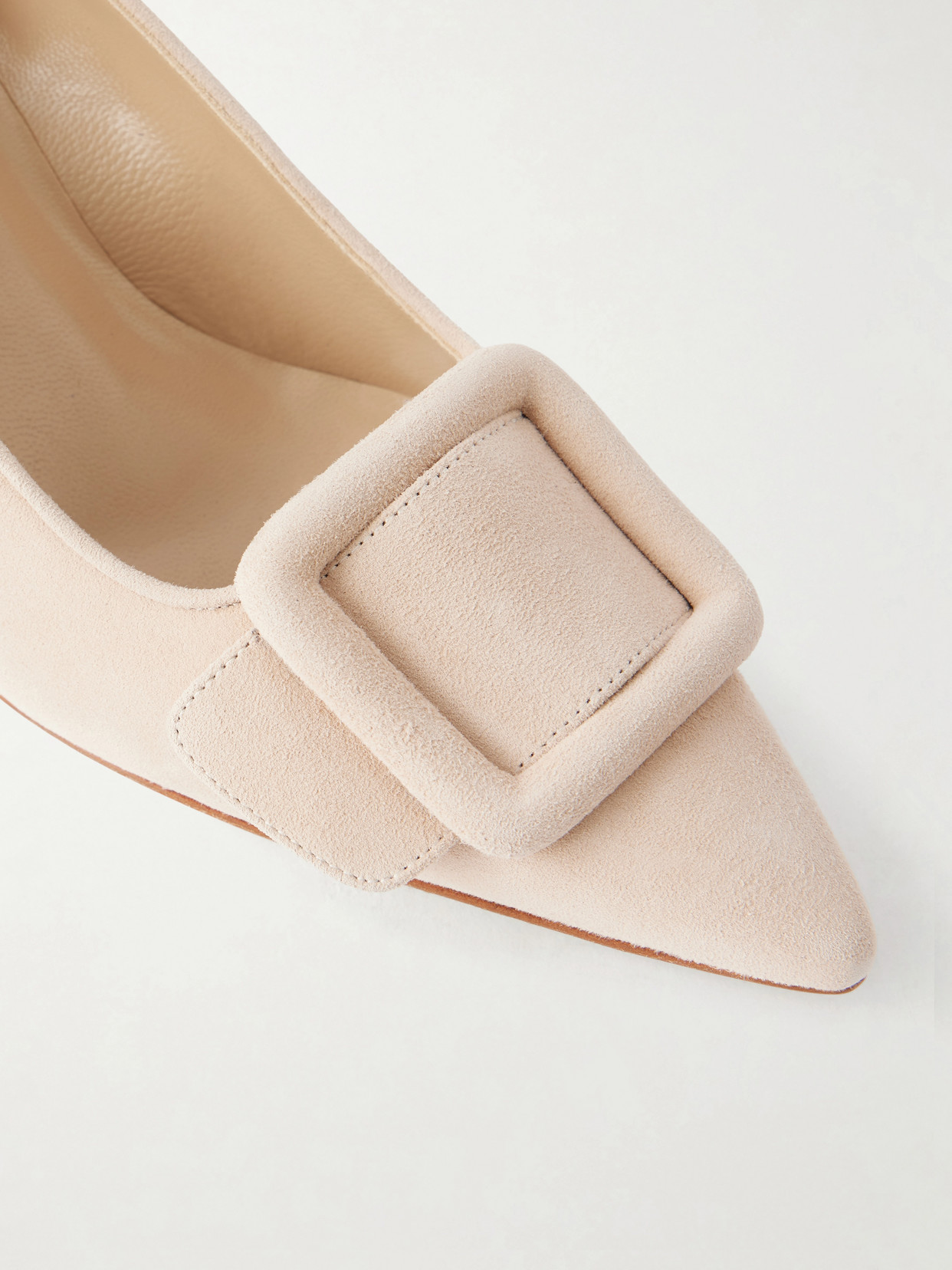 Maysale 50 Buckled Suede Pumps