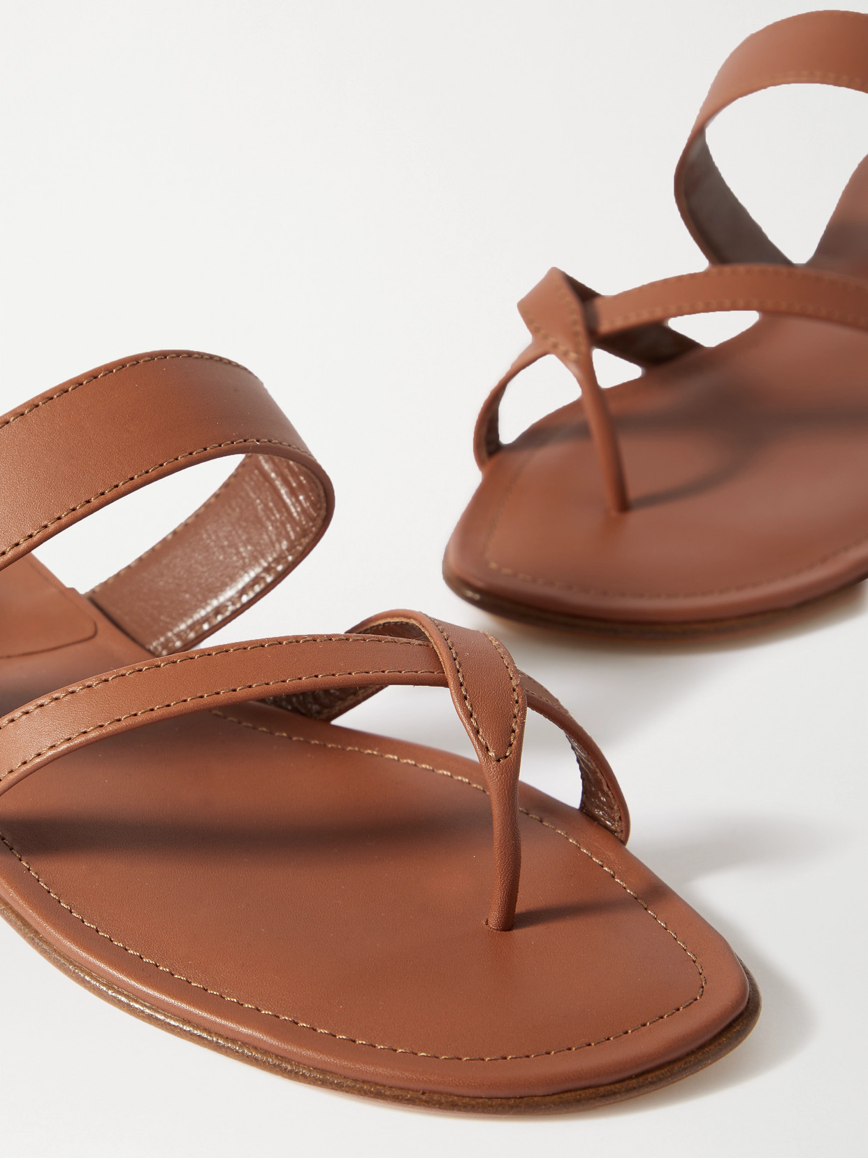 MANOLO BLAHNIK SUSA LEATHER SANDALS