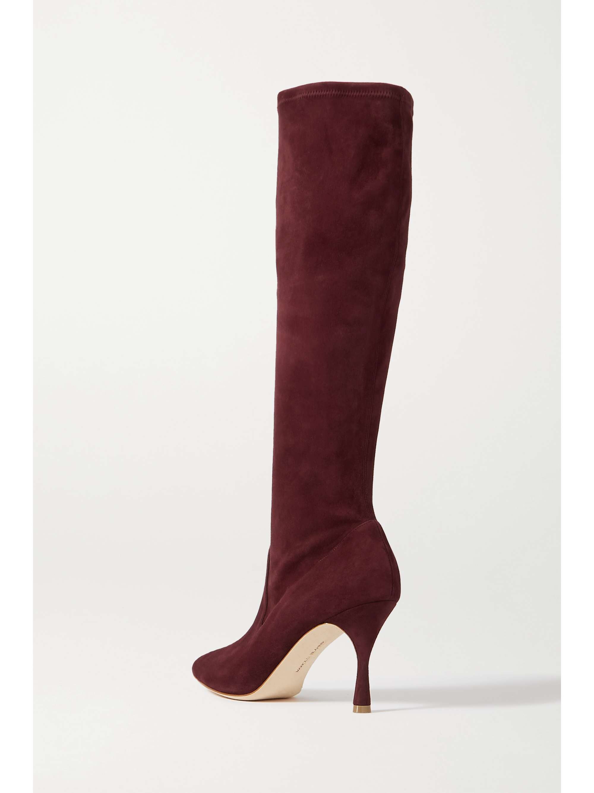 MANOLO BLAHNIK Pamfilo 90 stretch-suede knee boots