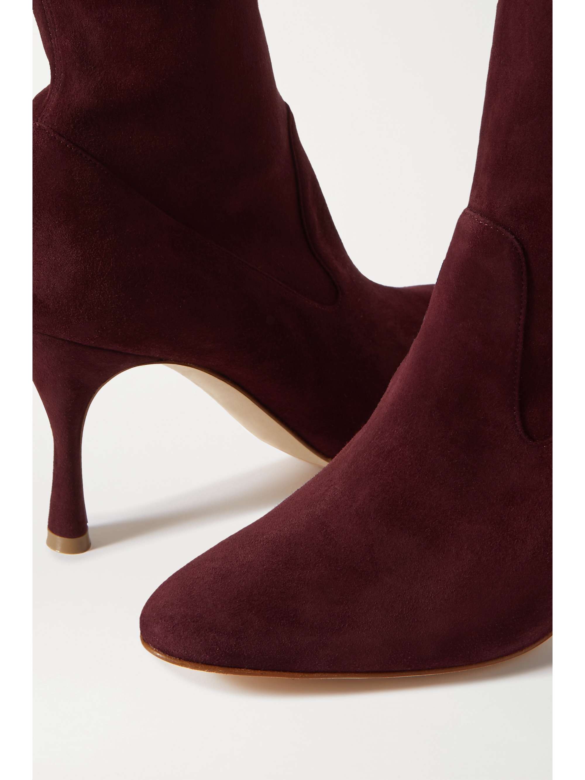 MANOLO BLAHNIK Pamfilo 90 stretch-suede knee boots