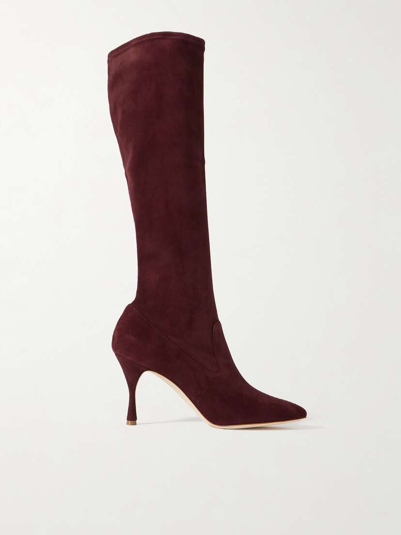 Manolo Blahnik Pamfilo 90 Stretch-suede Knee Boots