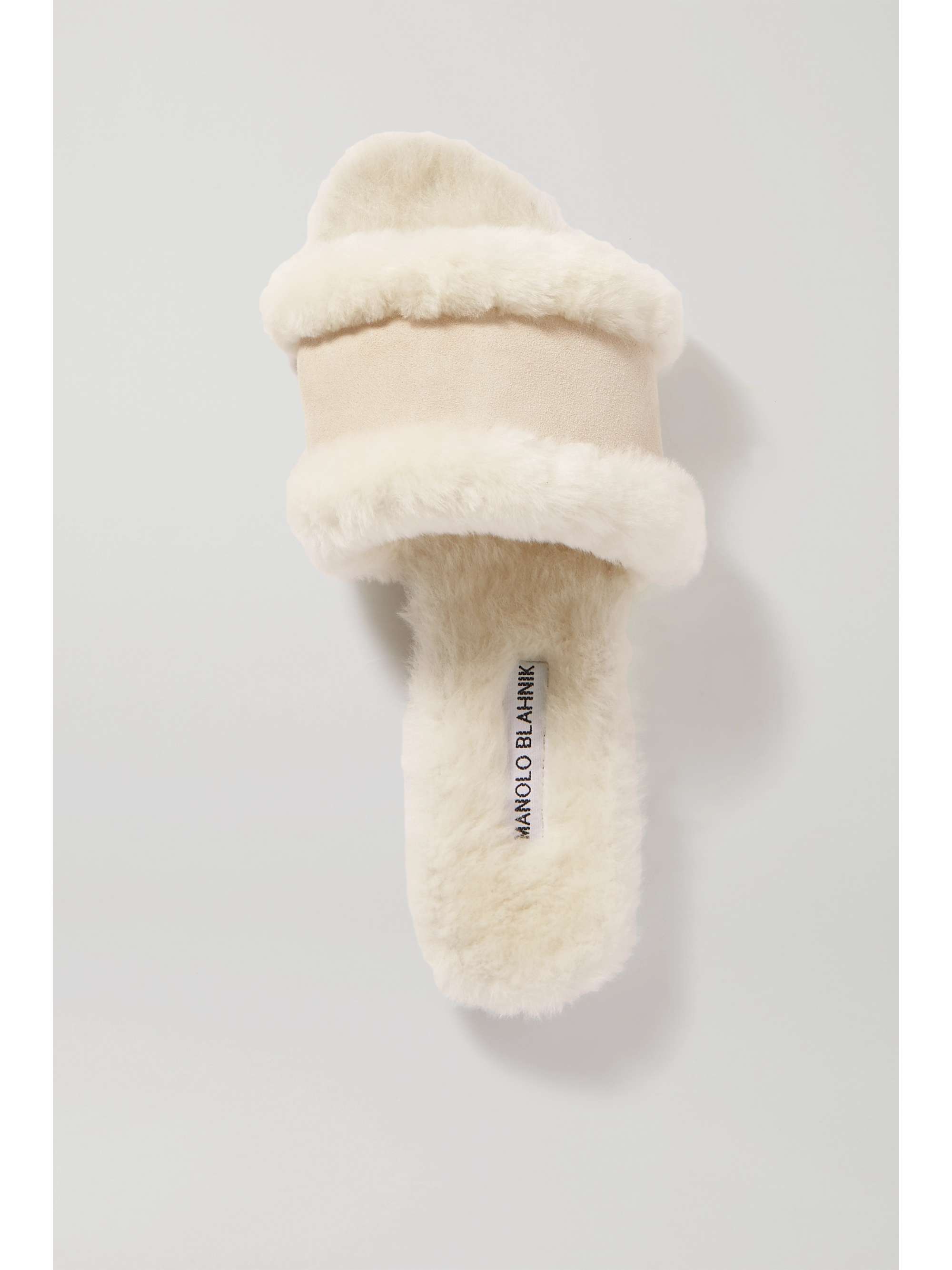 MANOLO BLAHNIK Anacletus suede and shearling slides