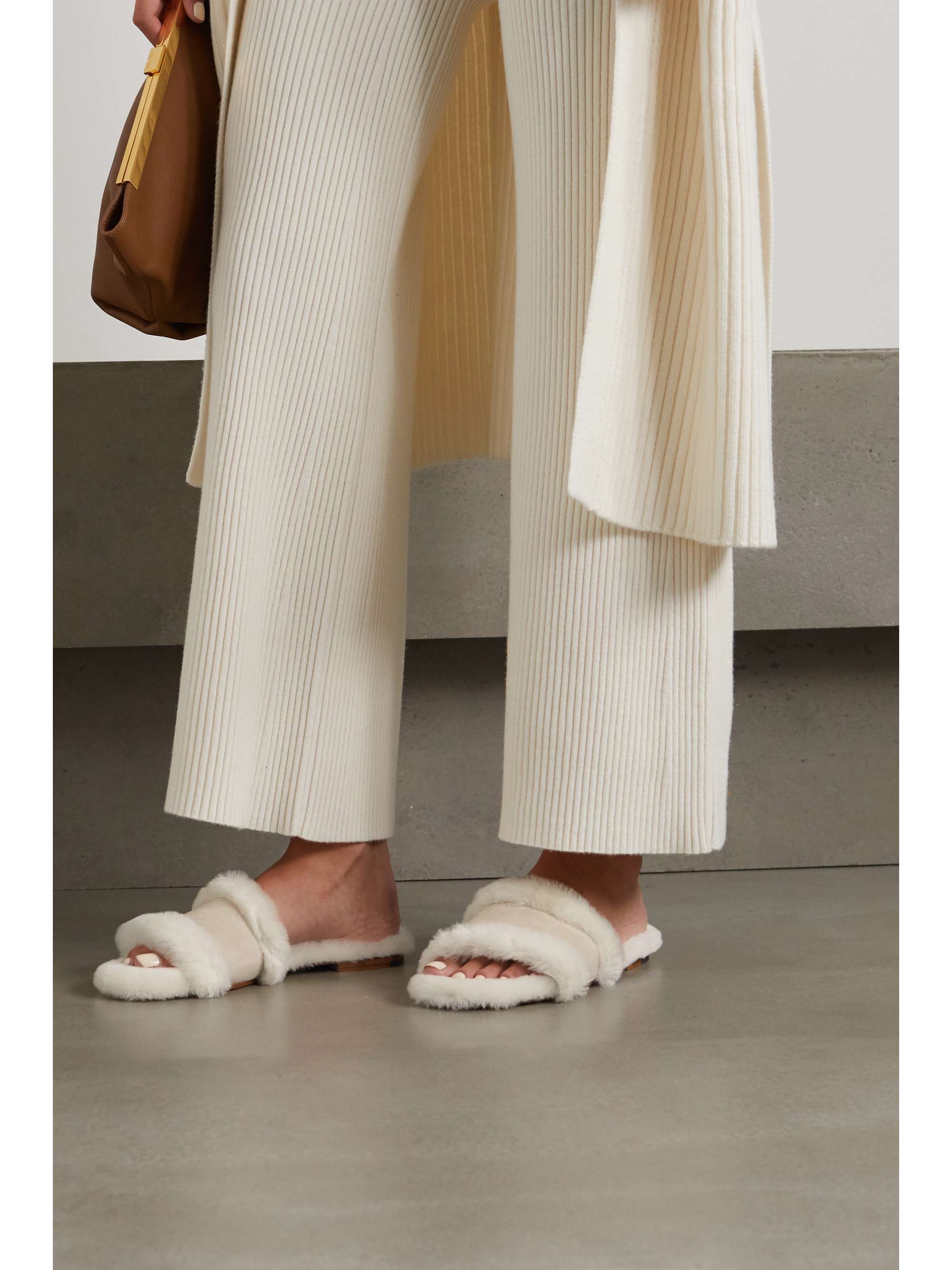 MANOLO BLAHNIK Anacletus suede and shearling slides