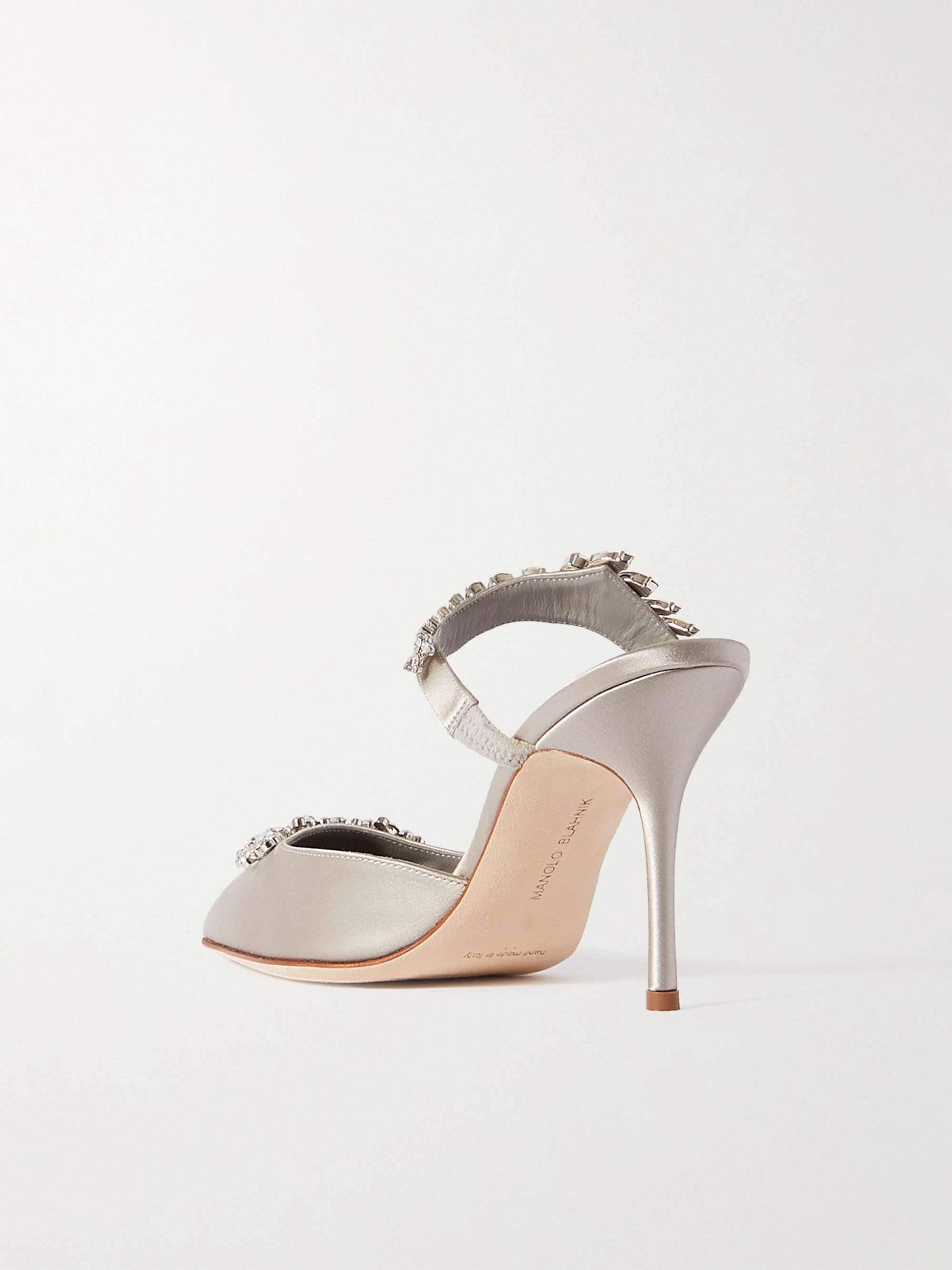 MANOLO BLAHNIK Lurum 90 crystal-embellished velvet mules