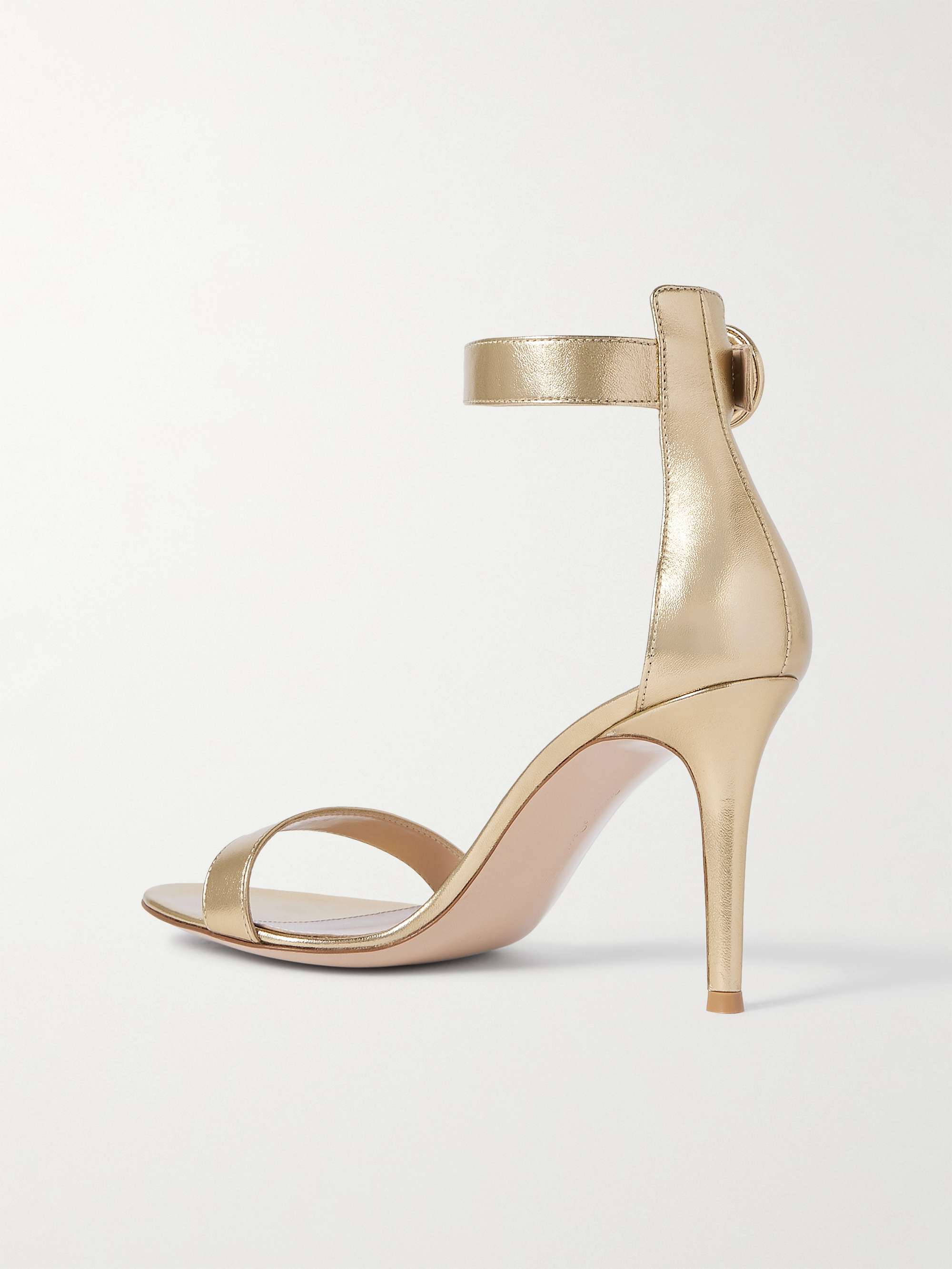 GIANVITO ROSSI Portofino 85 metallic leather sandals