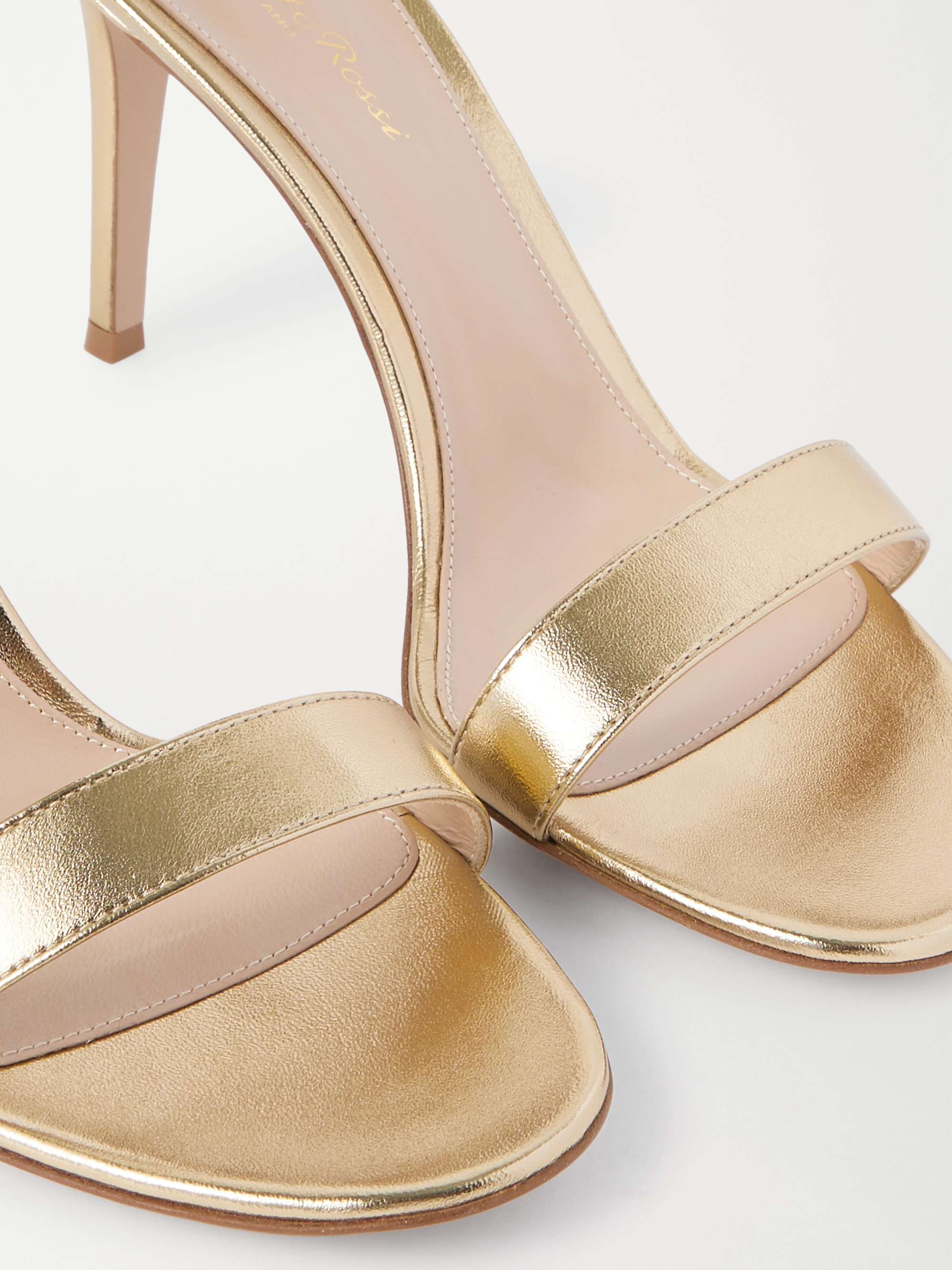 GIANVITO ROSSI Portofino 85 metallic leather sandals