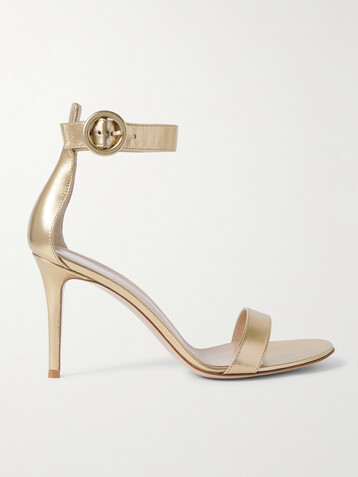 GIANVITO ROSSI Portofino 85 metallic leather sandals