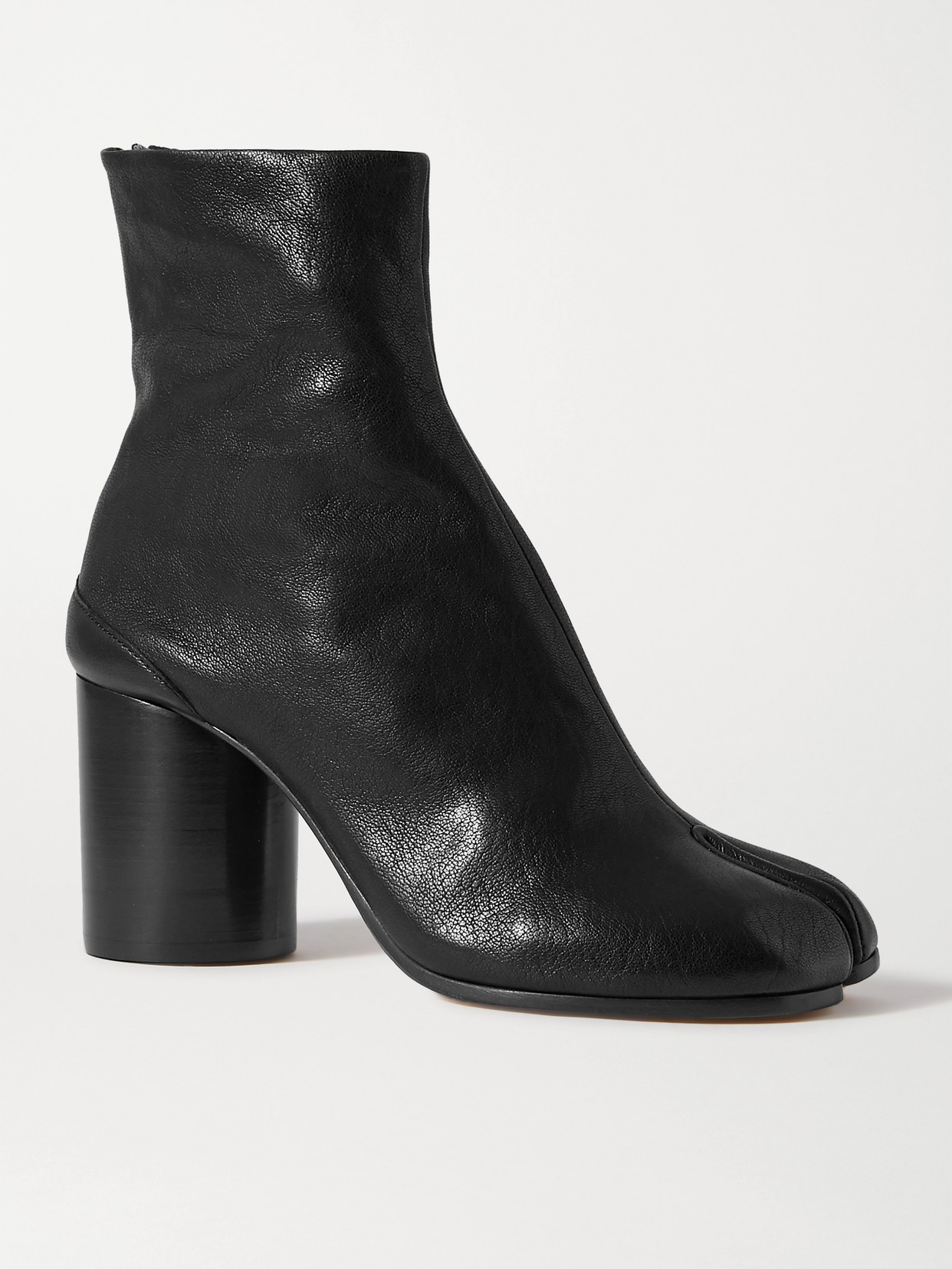 Maison Margiela Ankle Block Heel Round Toe Boots In Black