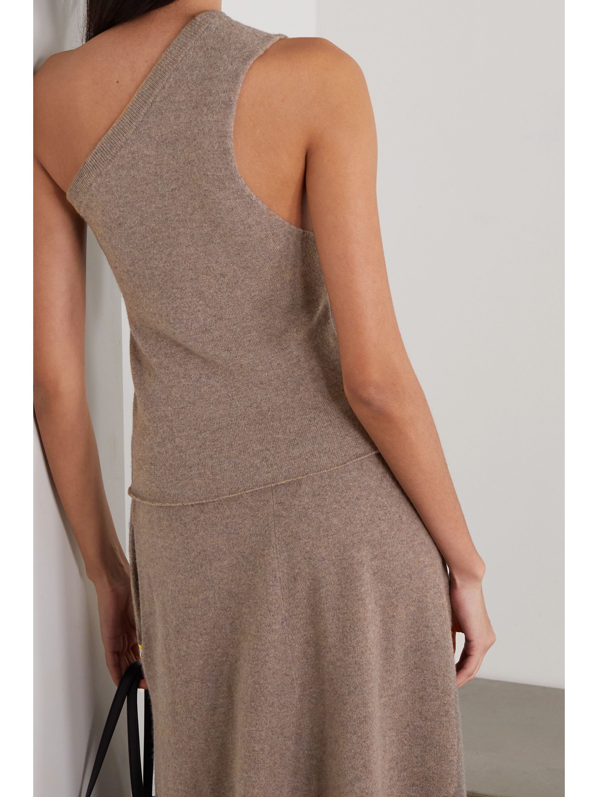 Brown N°108 oneshoulder cashmereblend top EXTREME CASHMERE NETA