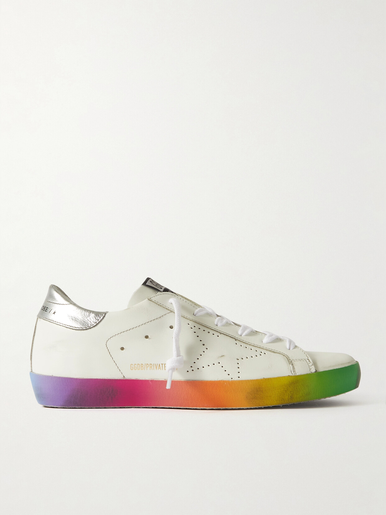Golden Goose - Superstar Distressed Perforated Leather Sneakers - White