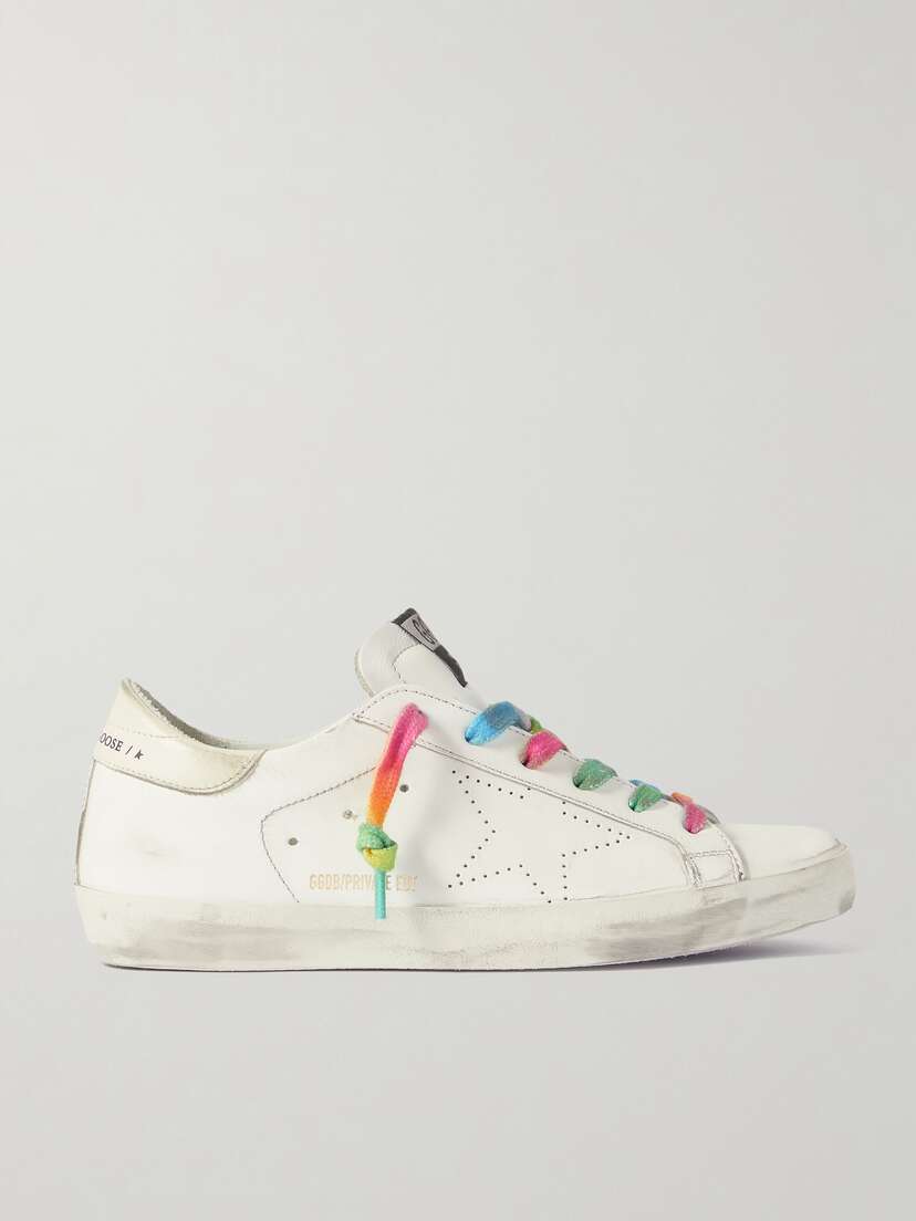 Golden Goose Superstar Perforated Distressed Leather Sneakers