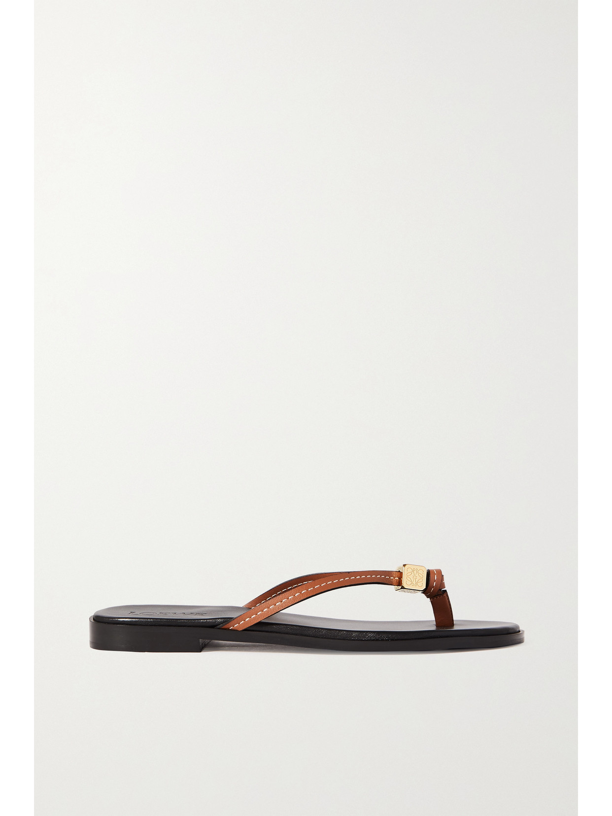 LOEWE + PAULA'S IBIZA DICE EMBELLISHED LEATHER FLIP FLOPS