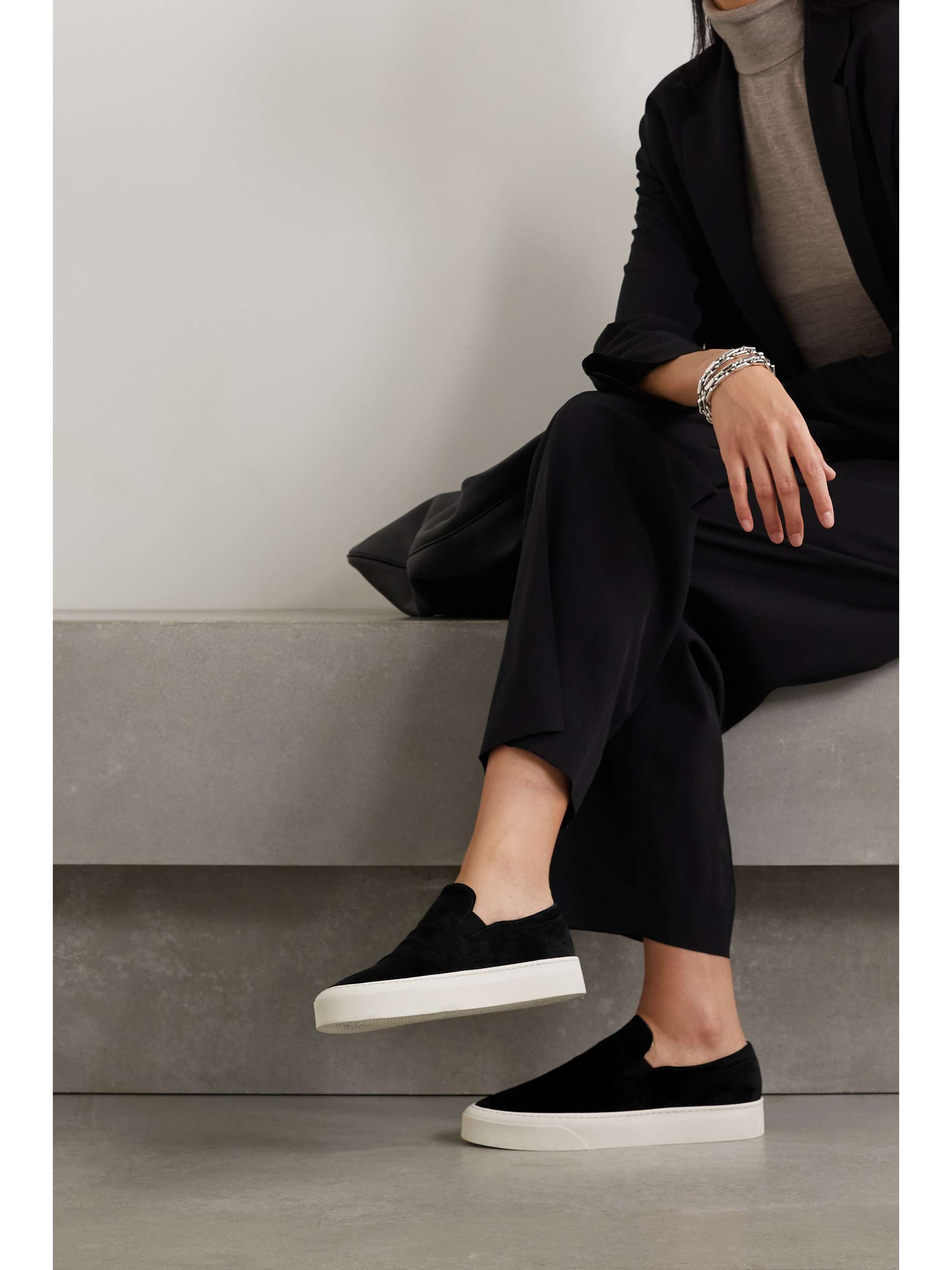 THE ROW Marie H suede slip-on sneakers