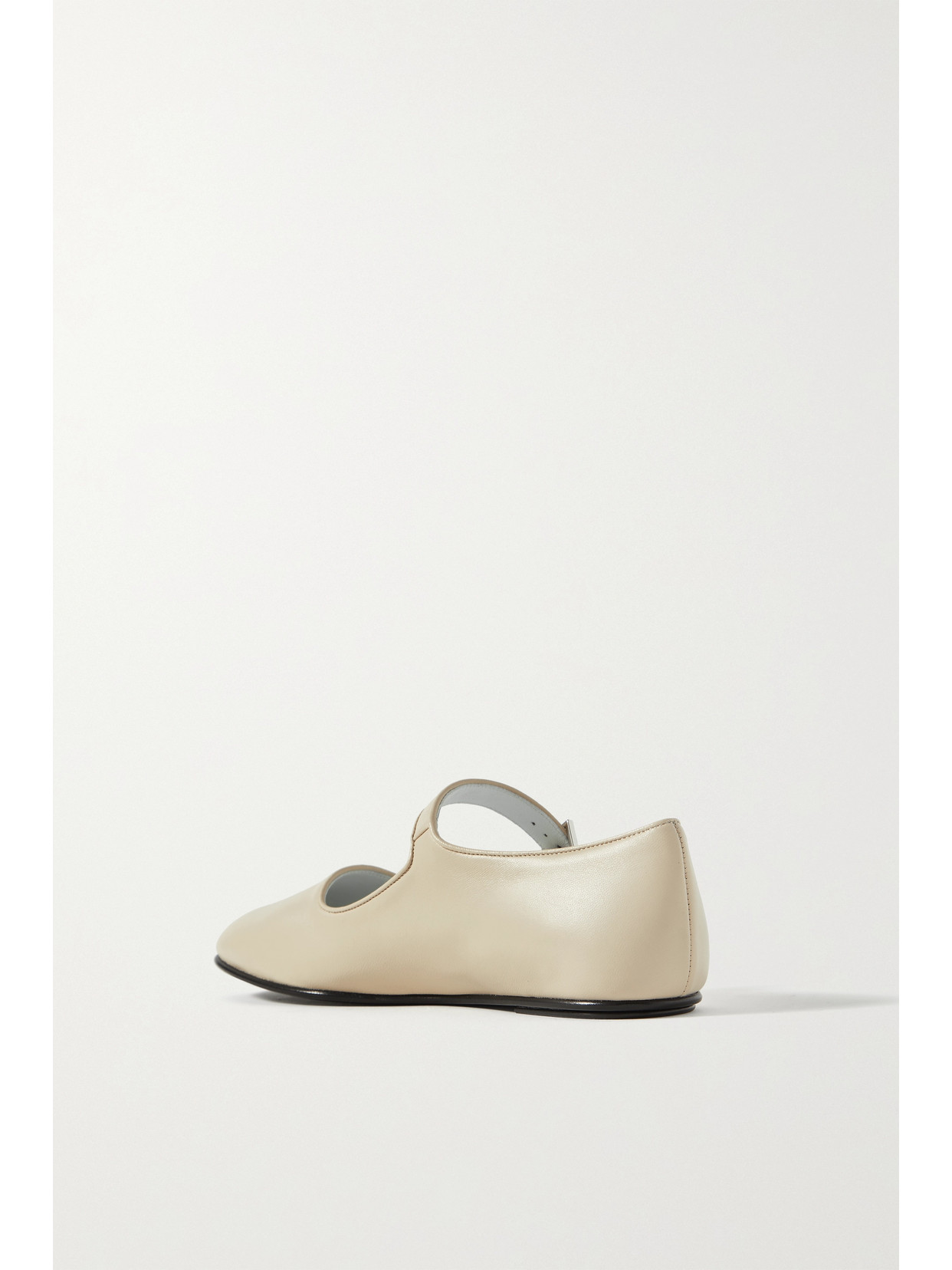 Shop The Row Ava Leather Mary Jane Ballet Flats In Cream