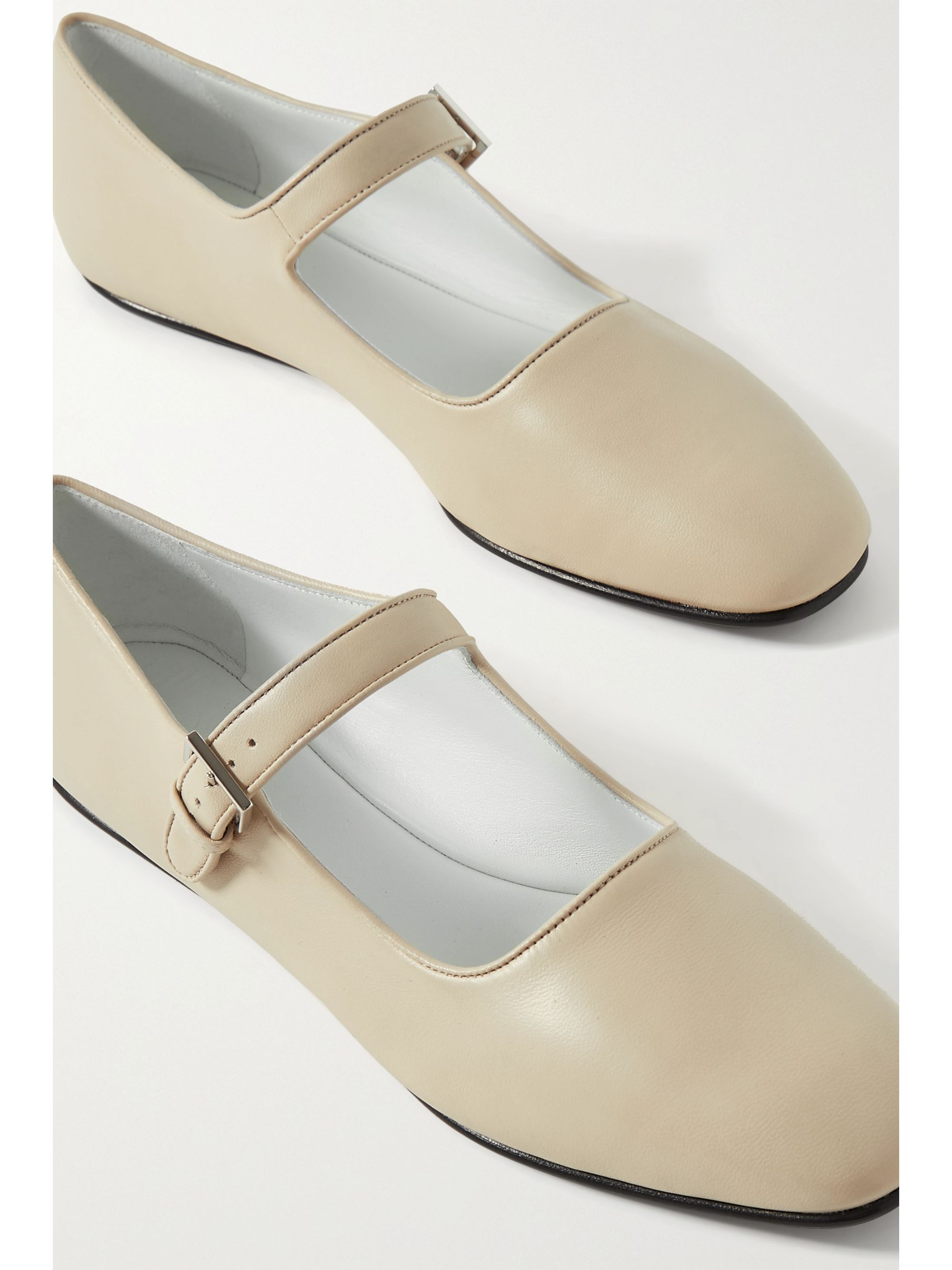 Cream Ava leather Mary Jane ballet flats THE ROW NETAPORTER