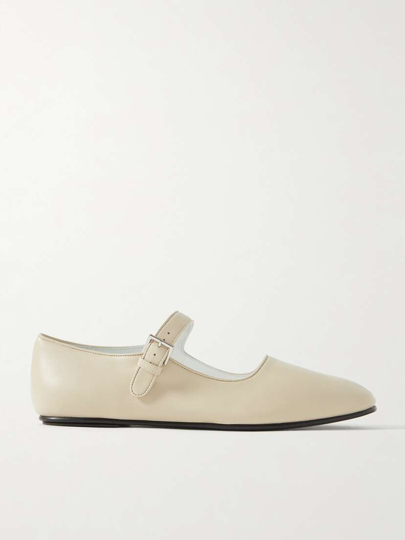 The Row Ava Leather Mary Jane Ballet Flats