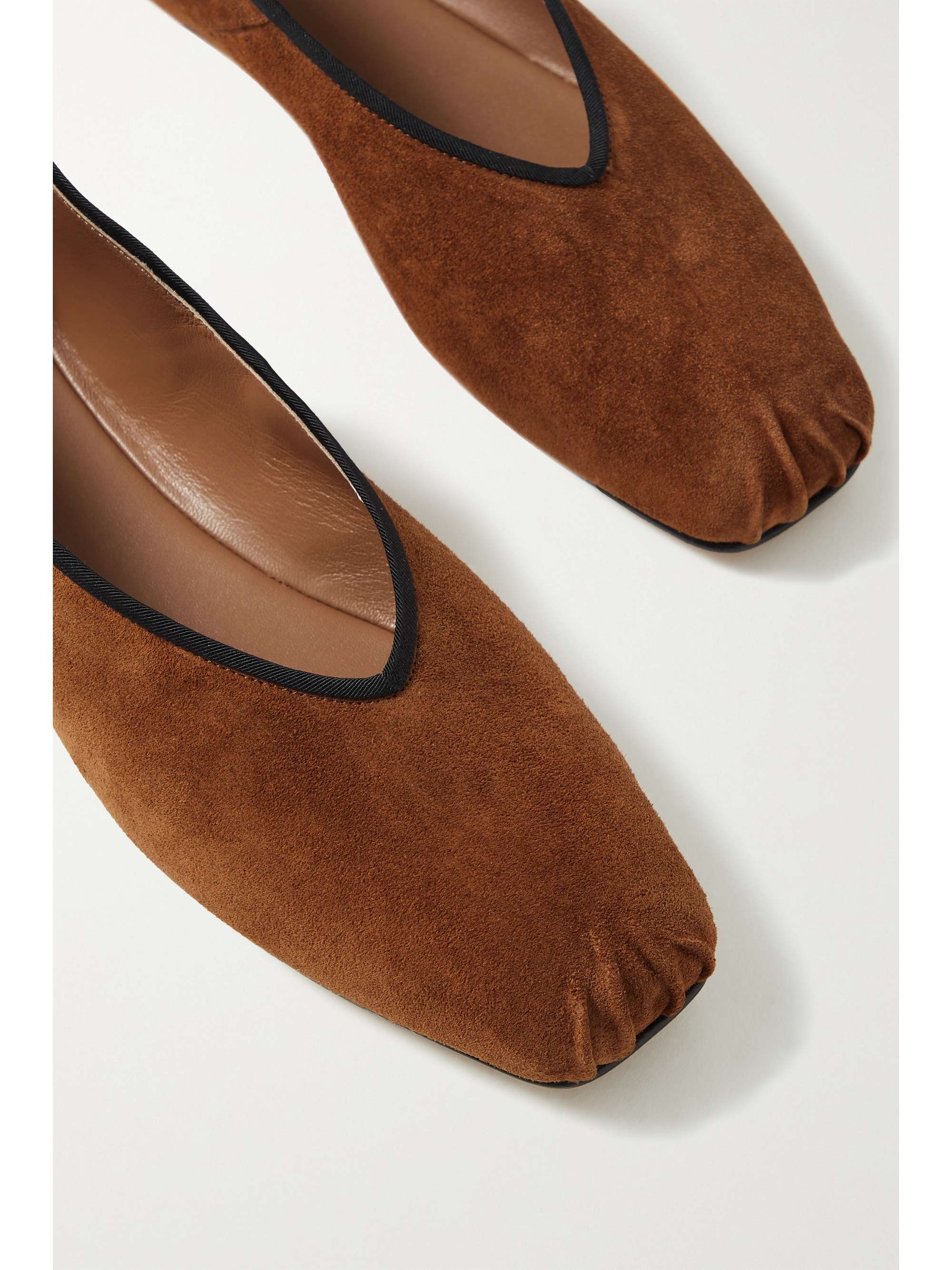Brown Suede ballet flats | THE ROW 