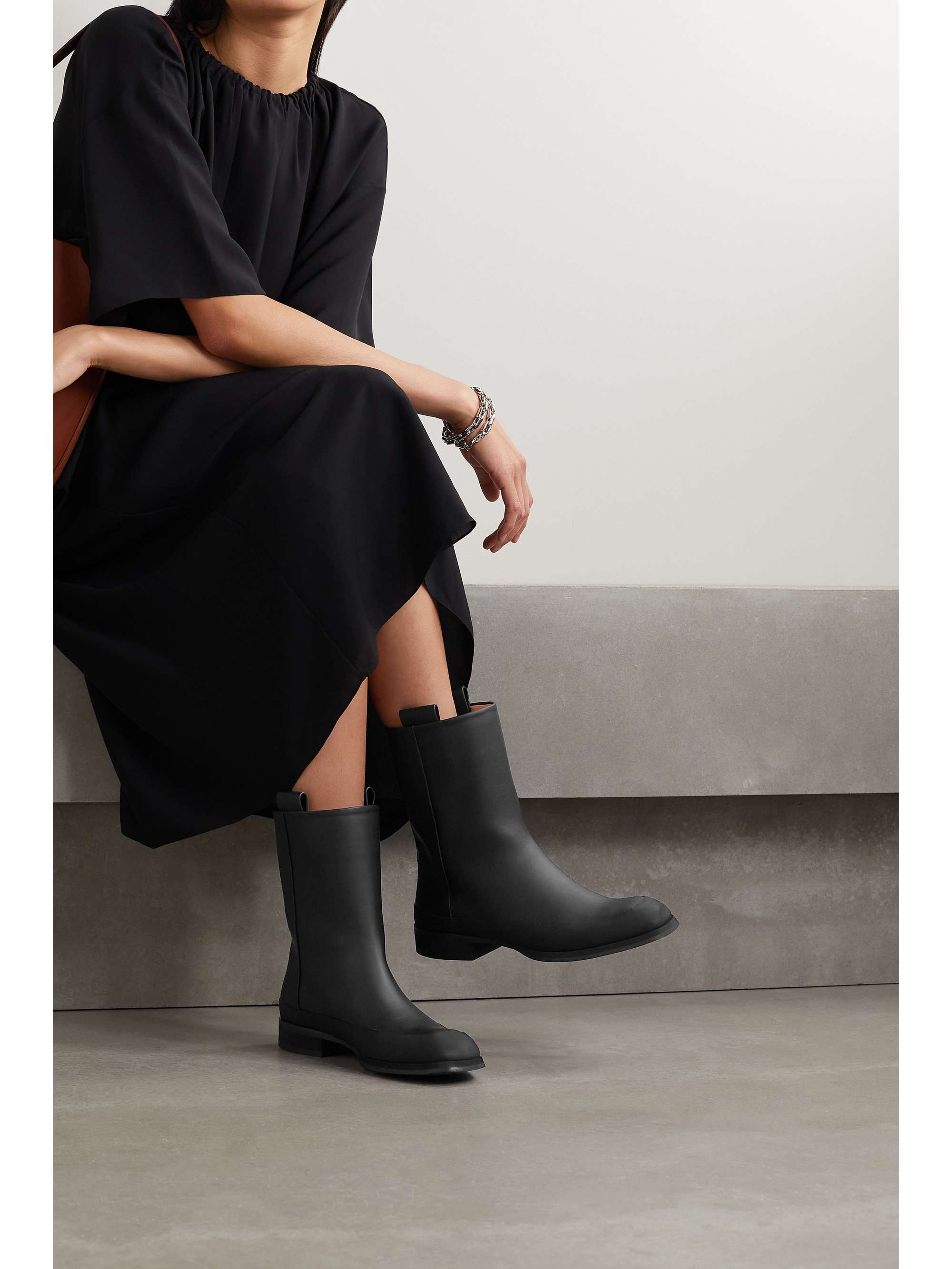 THE ROW Leather ankle boots