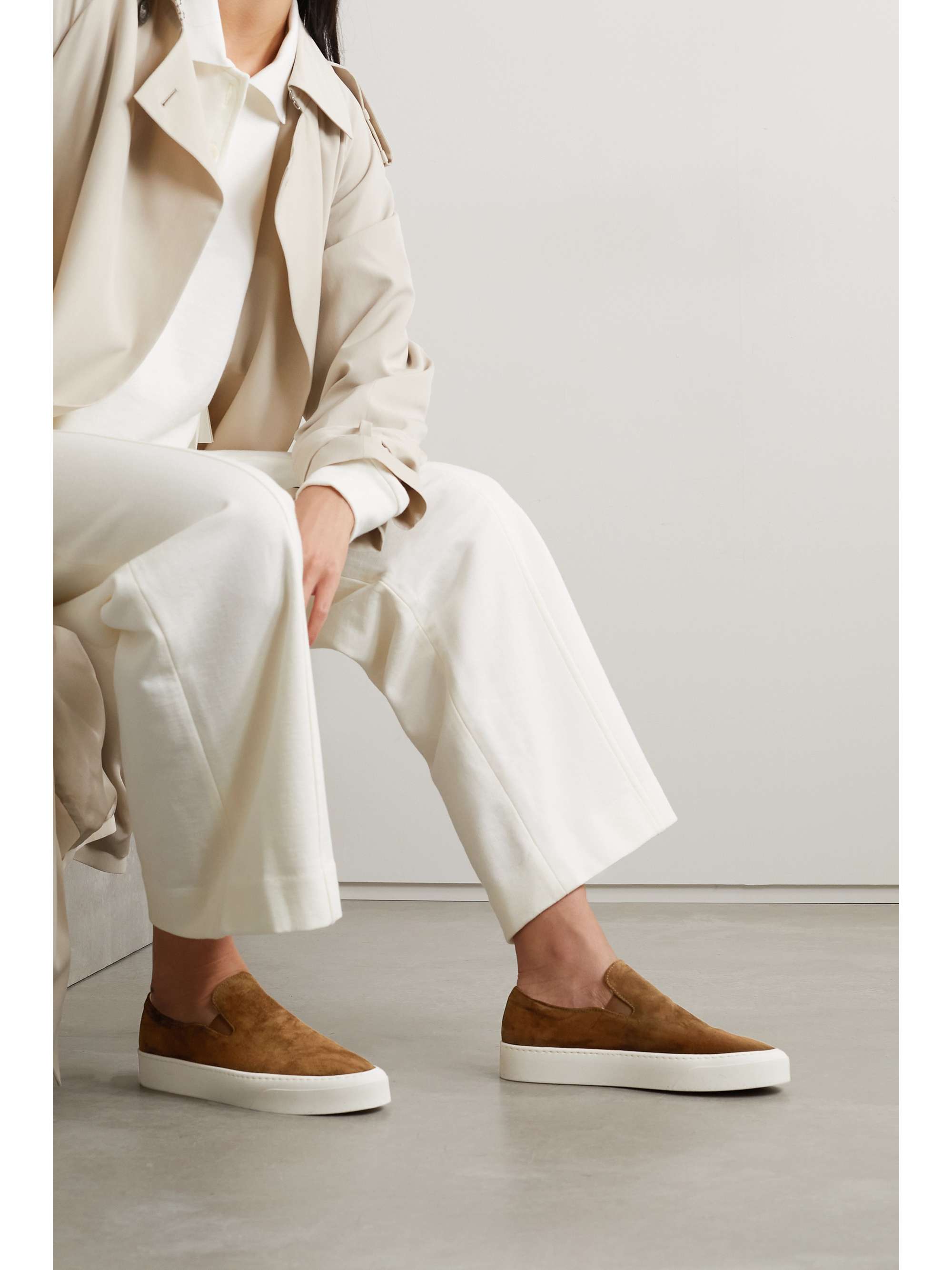 THE ROW Marie H suede slip-on sneakers
