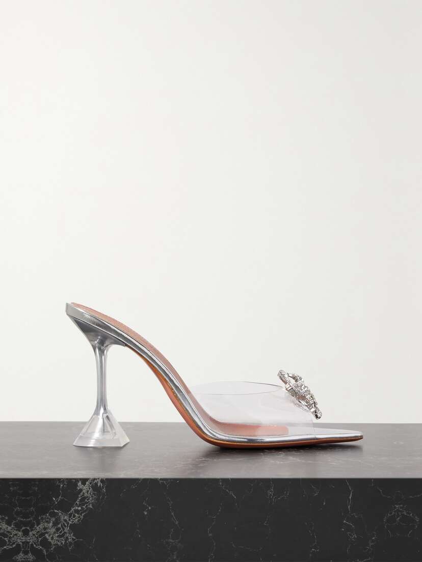 Amina Muaddi Rosie Crystal-embellished Pvc Mules