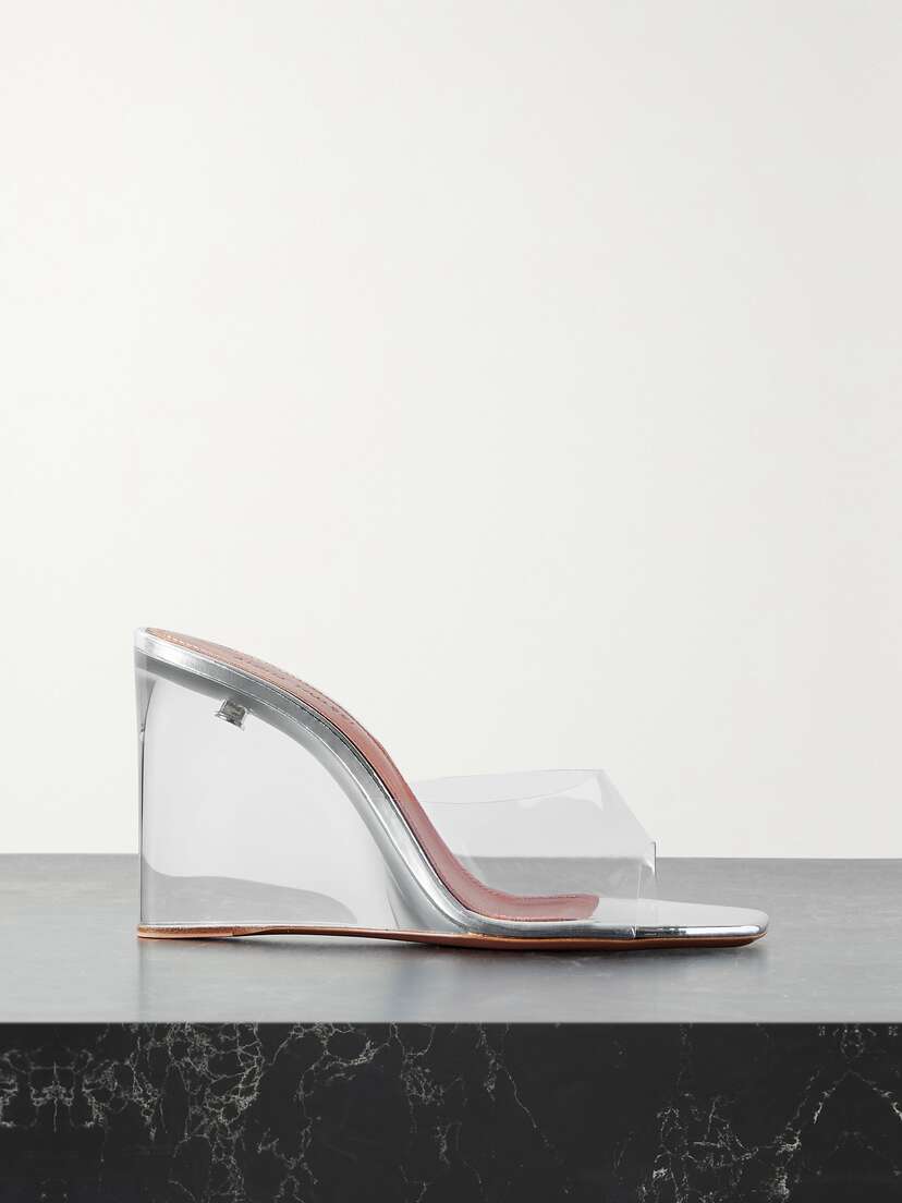 Amina Muaddi Lupita Pvc Wedge Mules