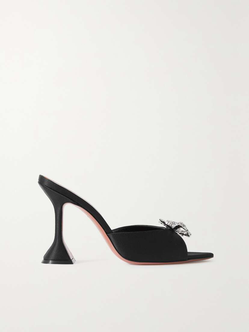 Amina Muaddi Rosie Crystal-embellished Satin Mules