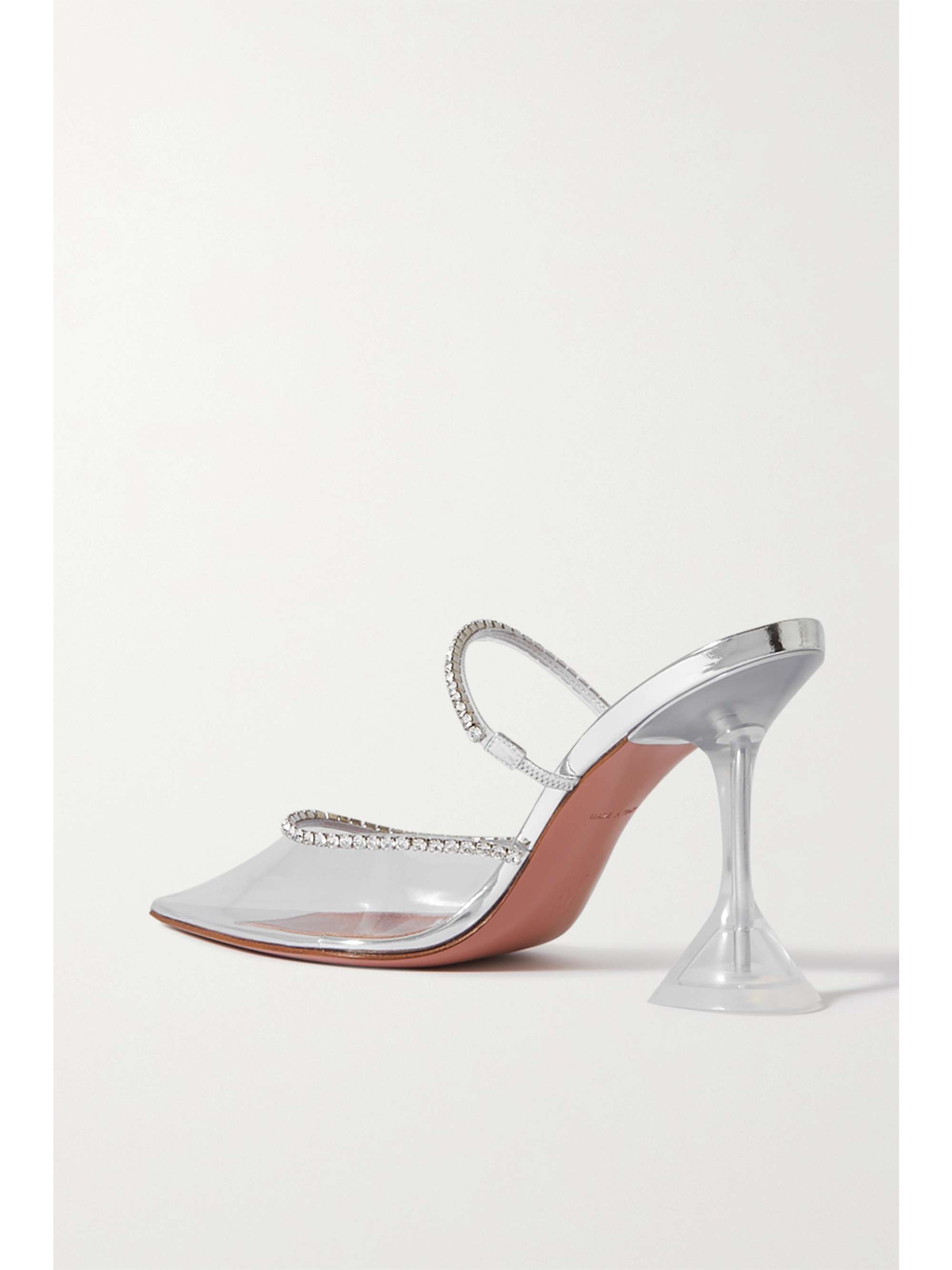 AMINA MUADDI Gilda crystal-embellished leather and PVC pumps