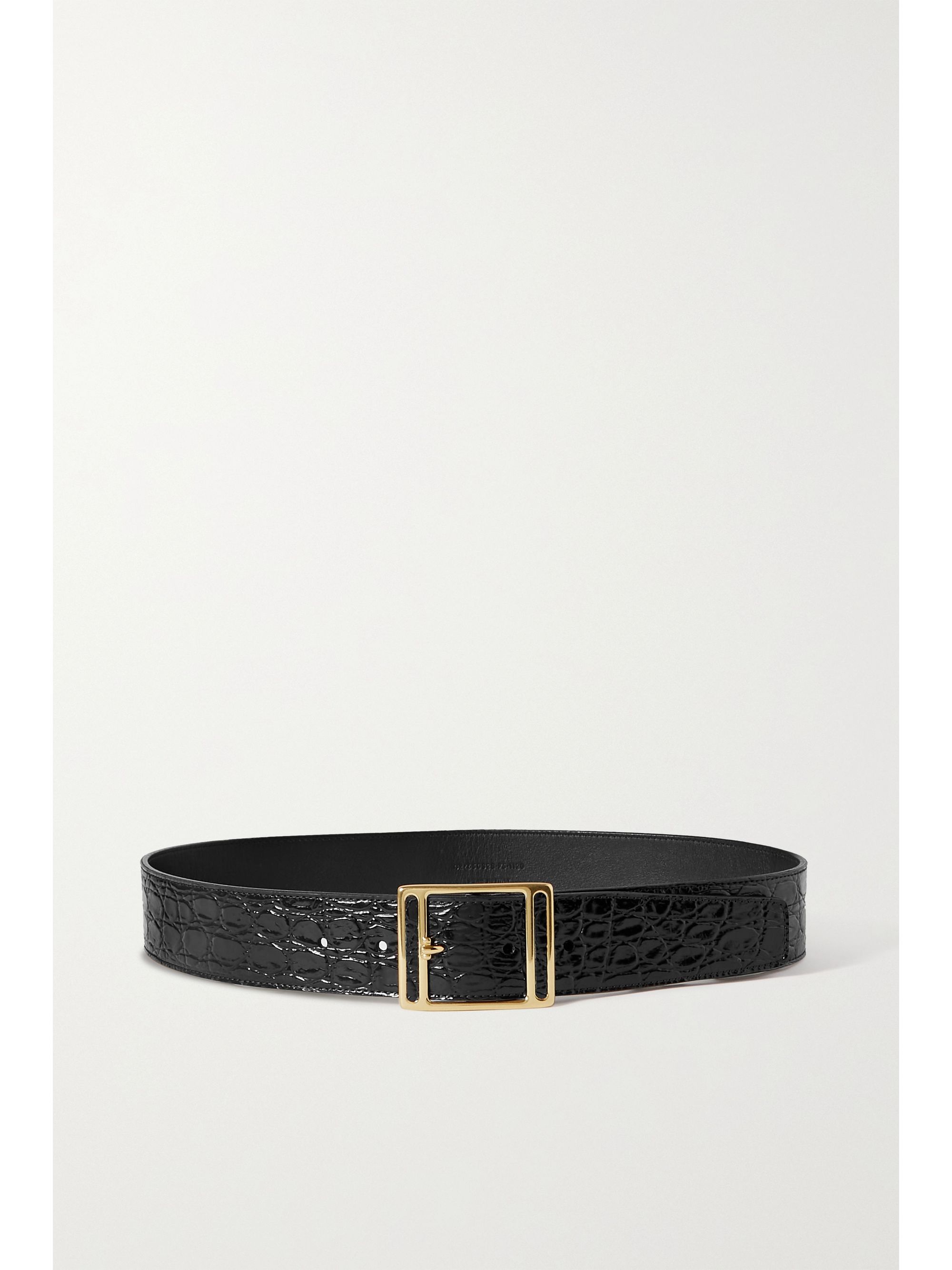SAINT LAURENT Croc-effect leather belt