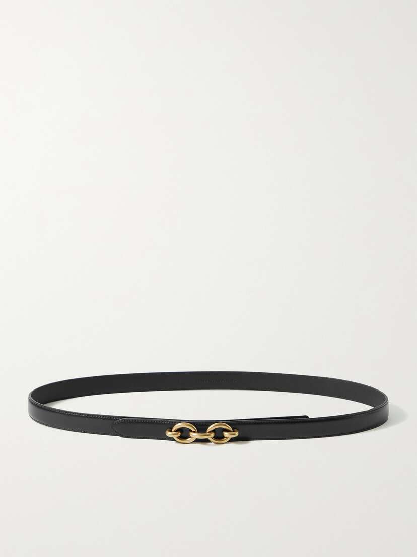Saint Laurent Chain-embellished Leather Belt