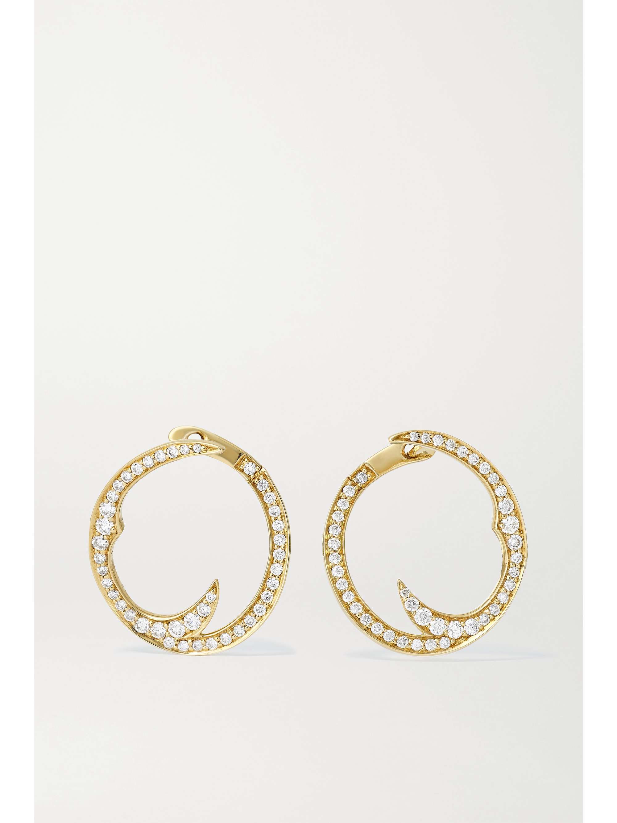 STEPHEN WEBSTER + NET SUSTAIN Thorn Stem 18-karat recycled gold diamond hoop earrings