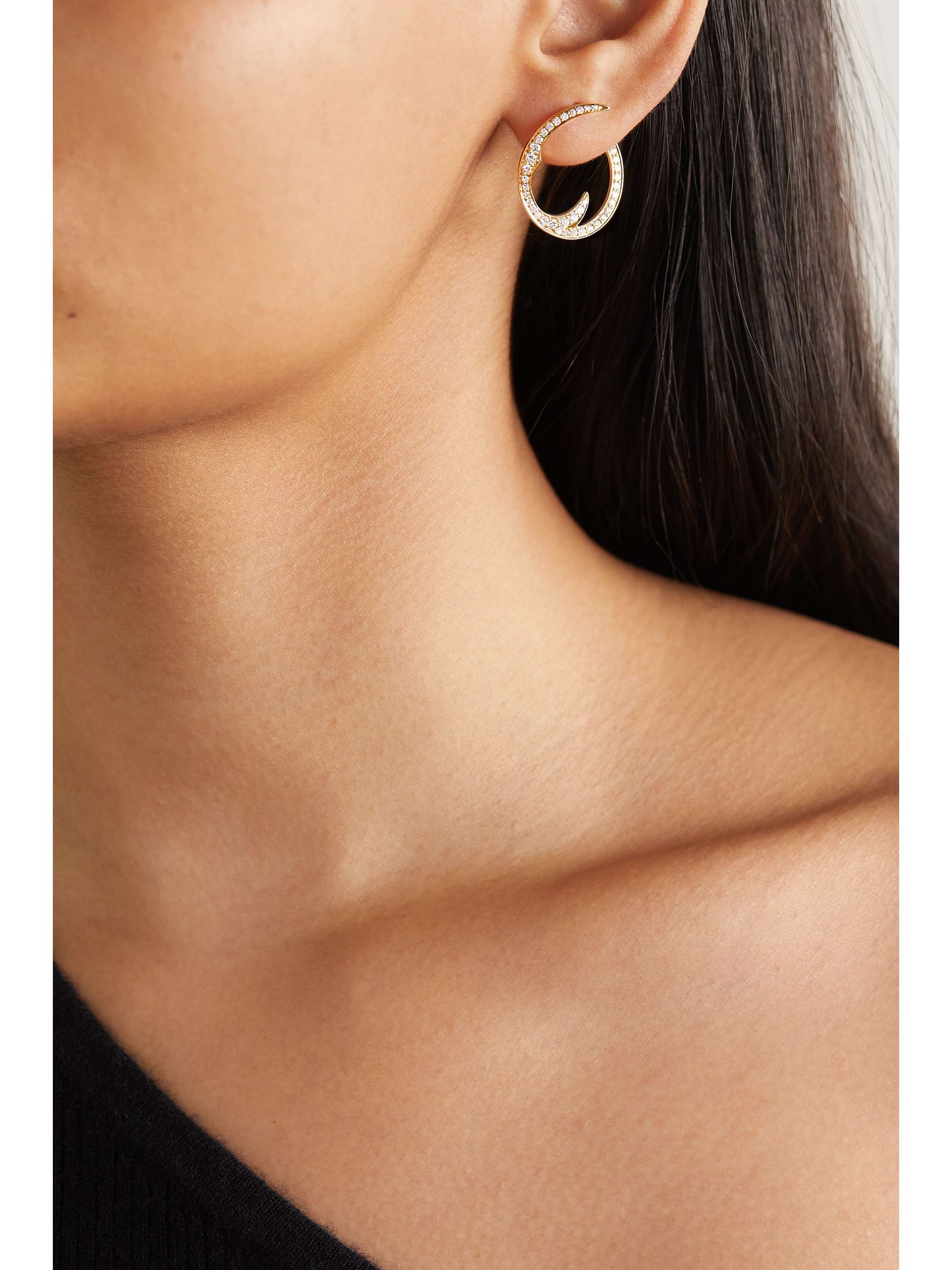 STEPHEN WEBSTER + NET SUSTAIN Thorn Stem 18-karat recycled gold diamond hoop earrings