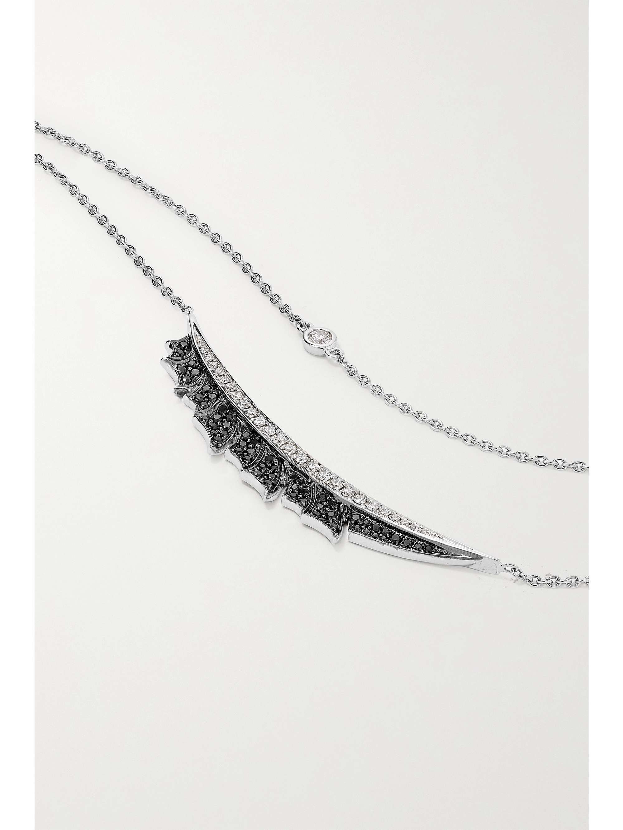 STEPHEN WEBSTER + NET SUSTAIN Magnipheasant Kette aus recyceltem 18 Karat Weißgold mit Diamanten