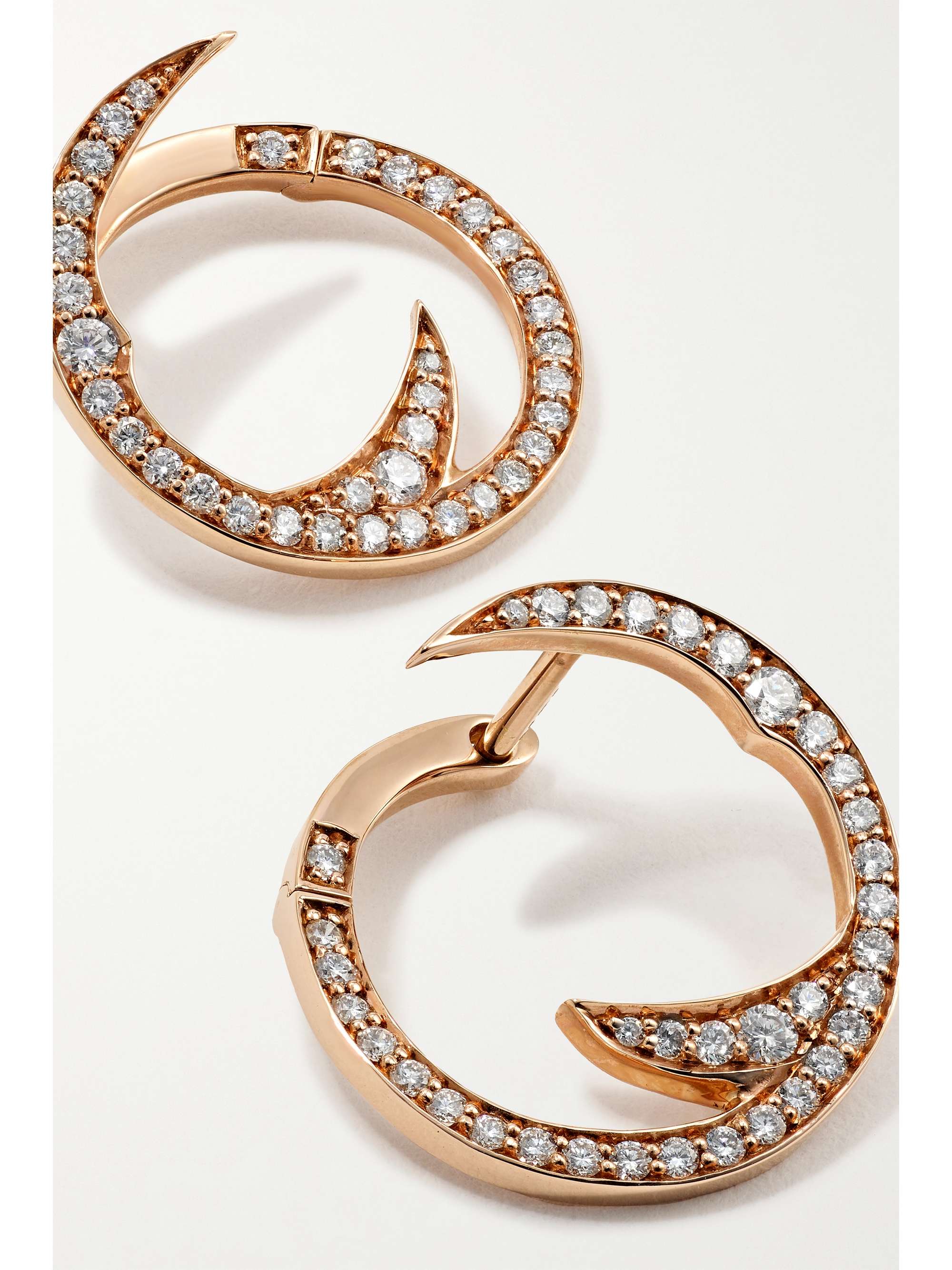 STEPHEN WEBSTER + NET SUSTAIN Thorn Stem 18-karat recycled rose gold diamond earrings