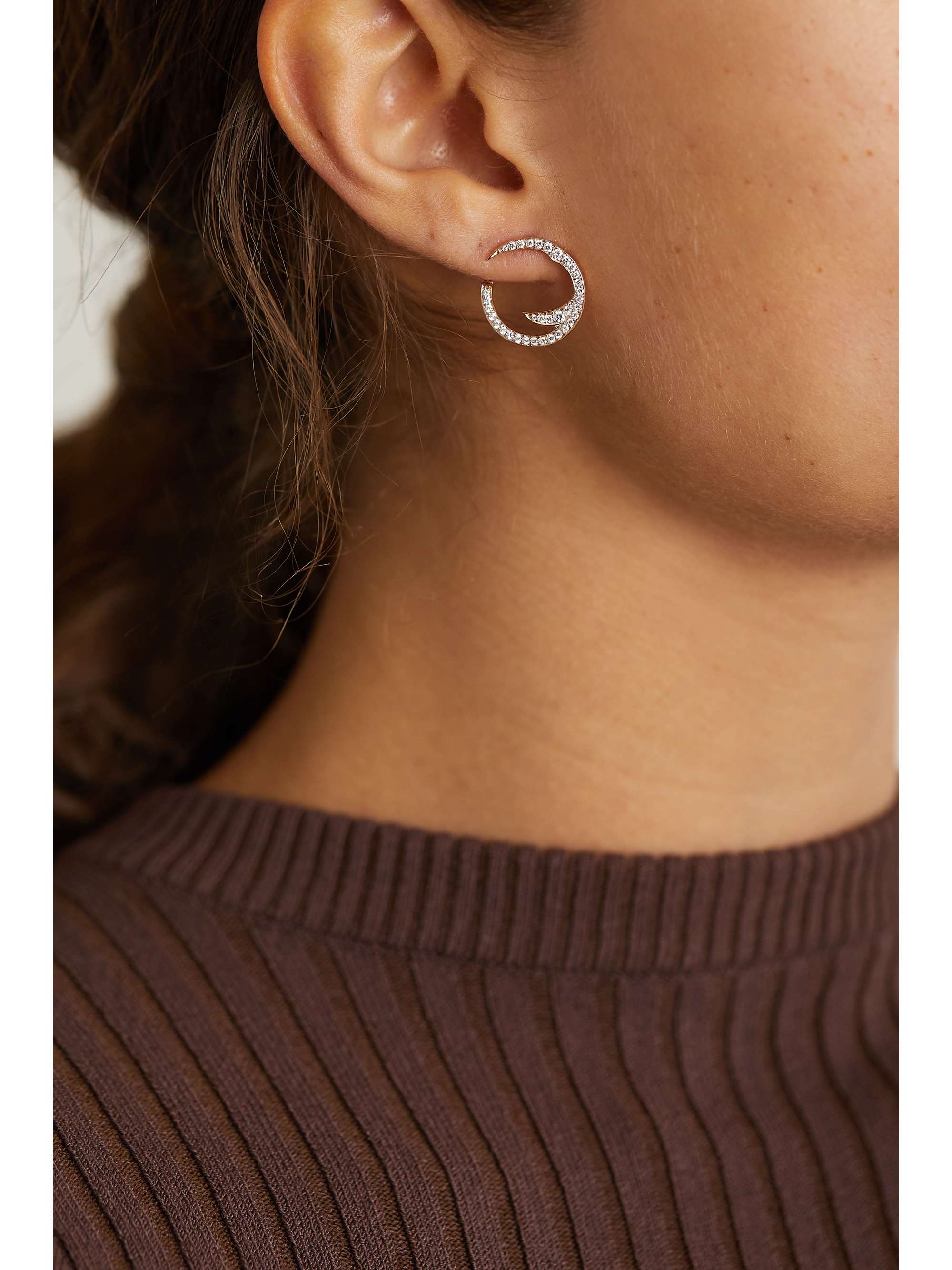 STEPHEN WEBSTER + NET SUSTAIN Thorn Stem 18-karat recycled rose gold diamond earrings