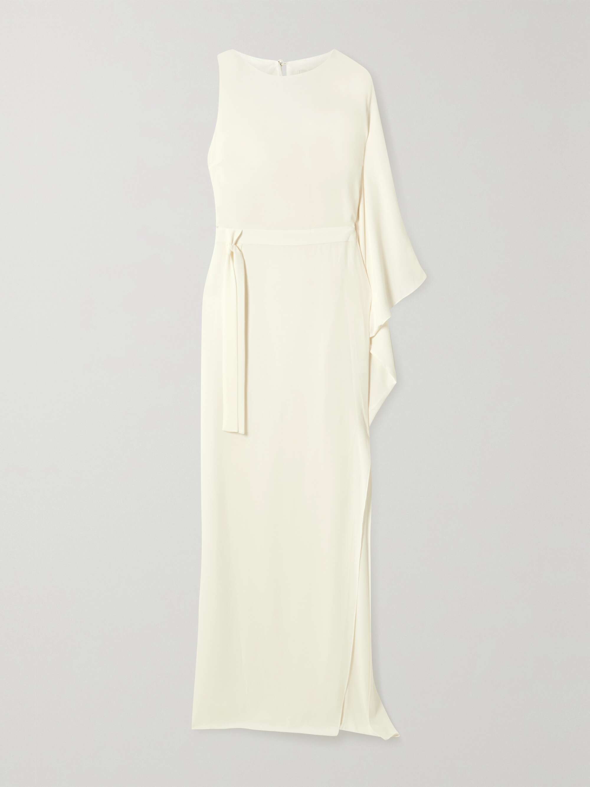 HALSTON One-shoulder asymmetric crepe gown | NET-A-PORTER