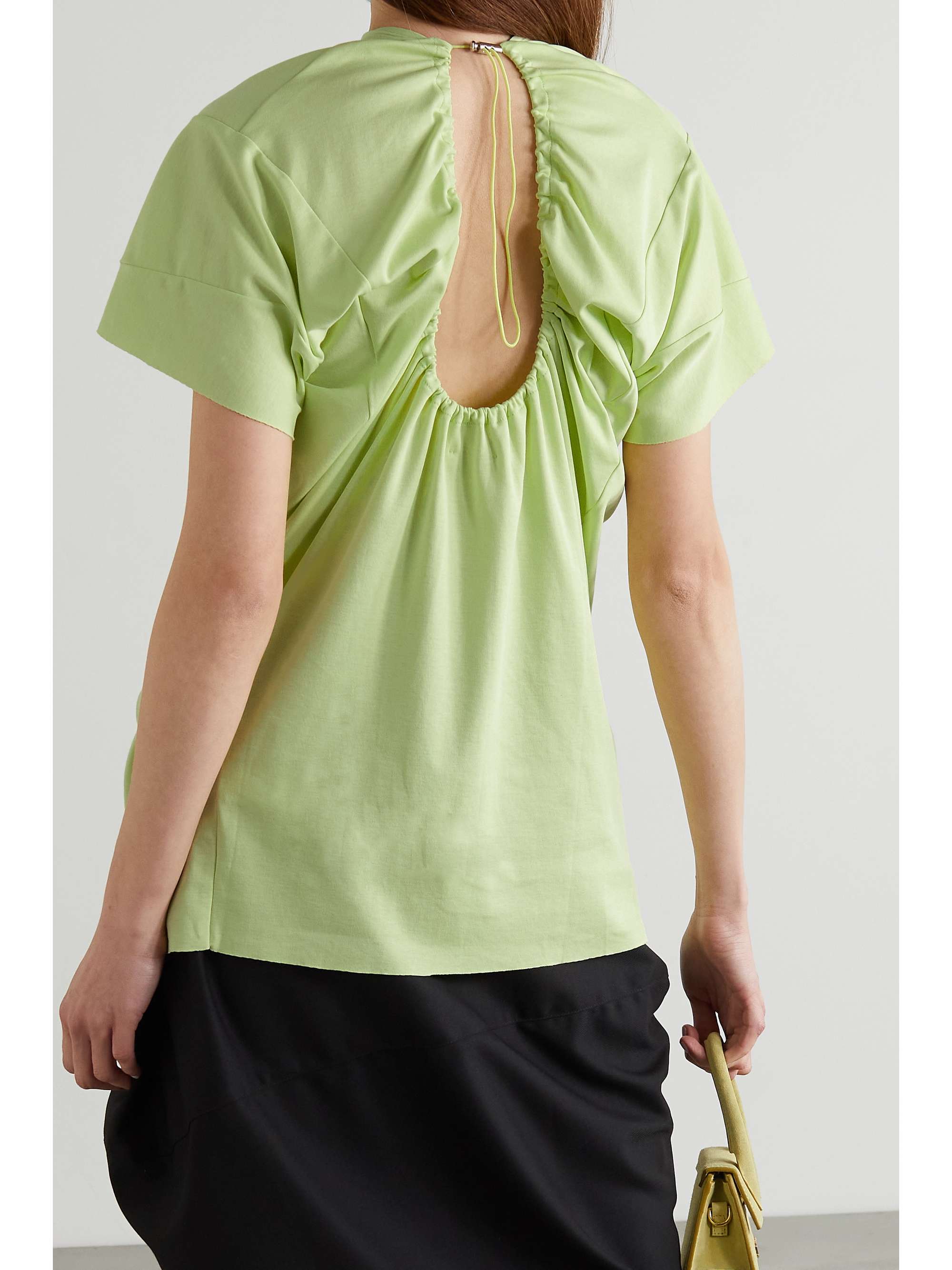 IOANNES Camilla open-back embroidered cotton-jersey T-shirt