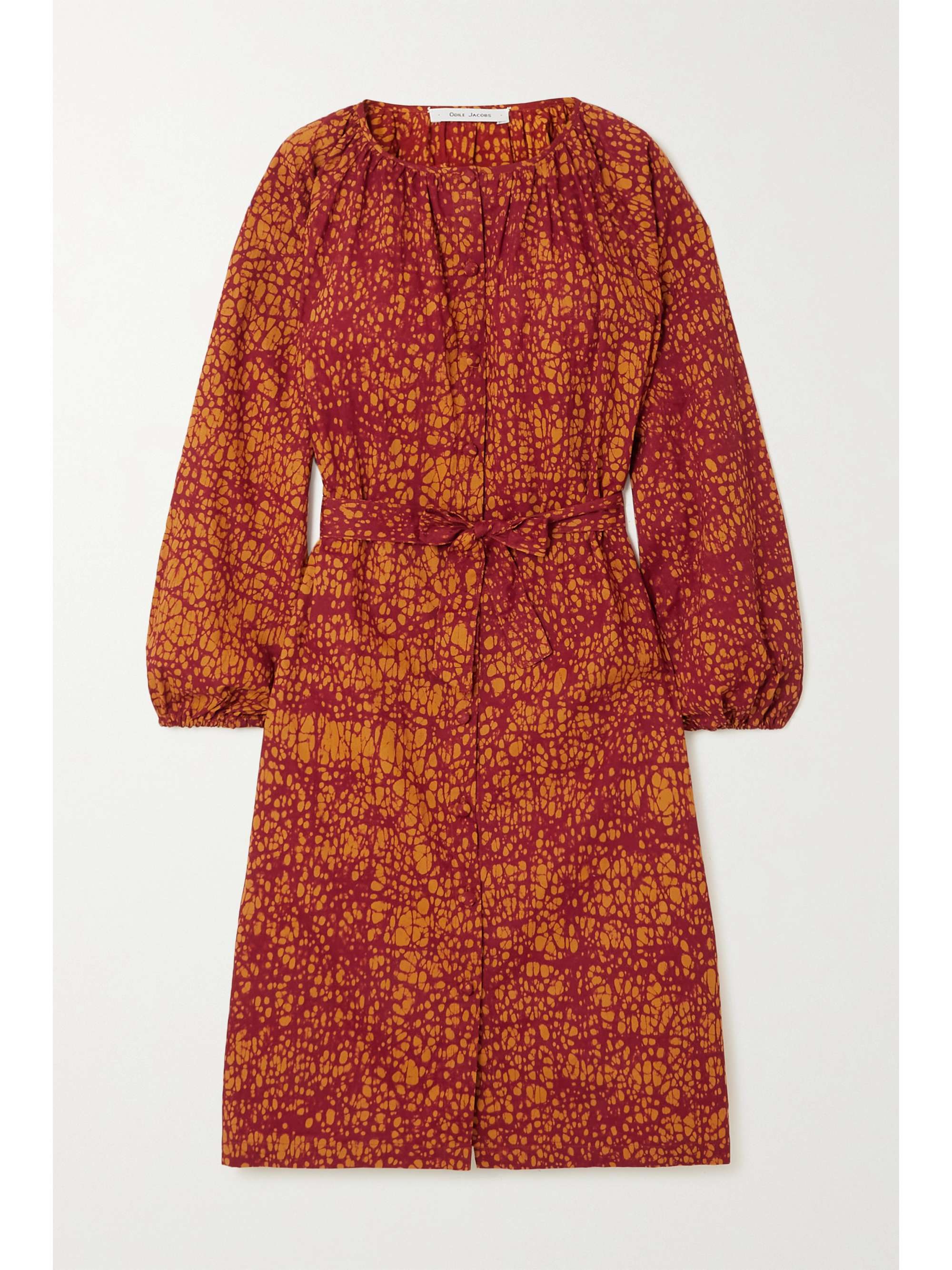 orange patterned dress