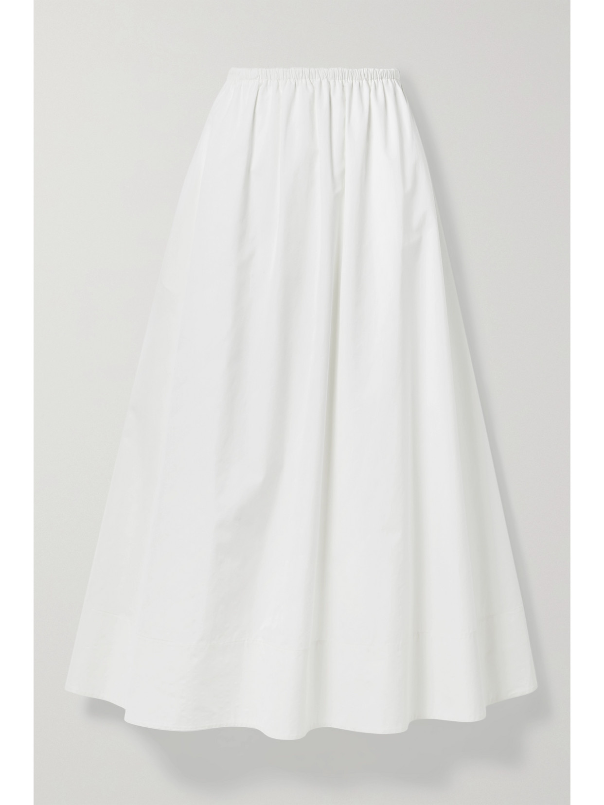 The Row Lili Pleated Cotton-poplin Maxi Skirt In White