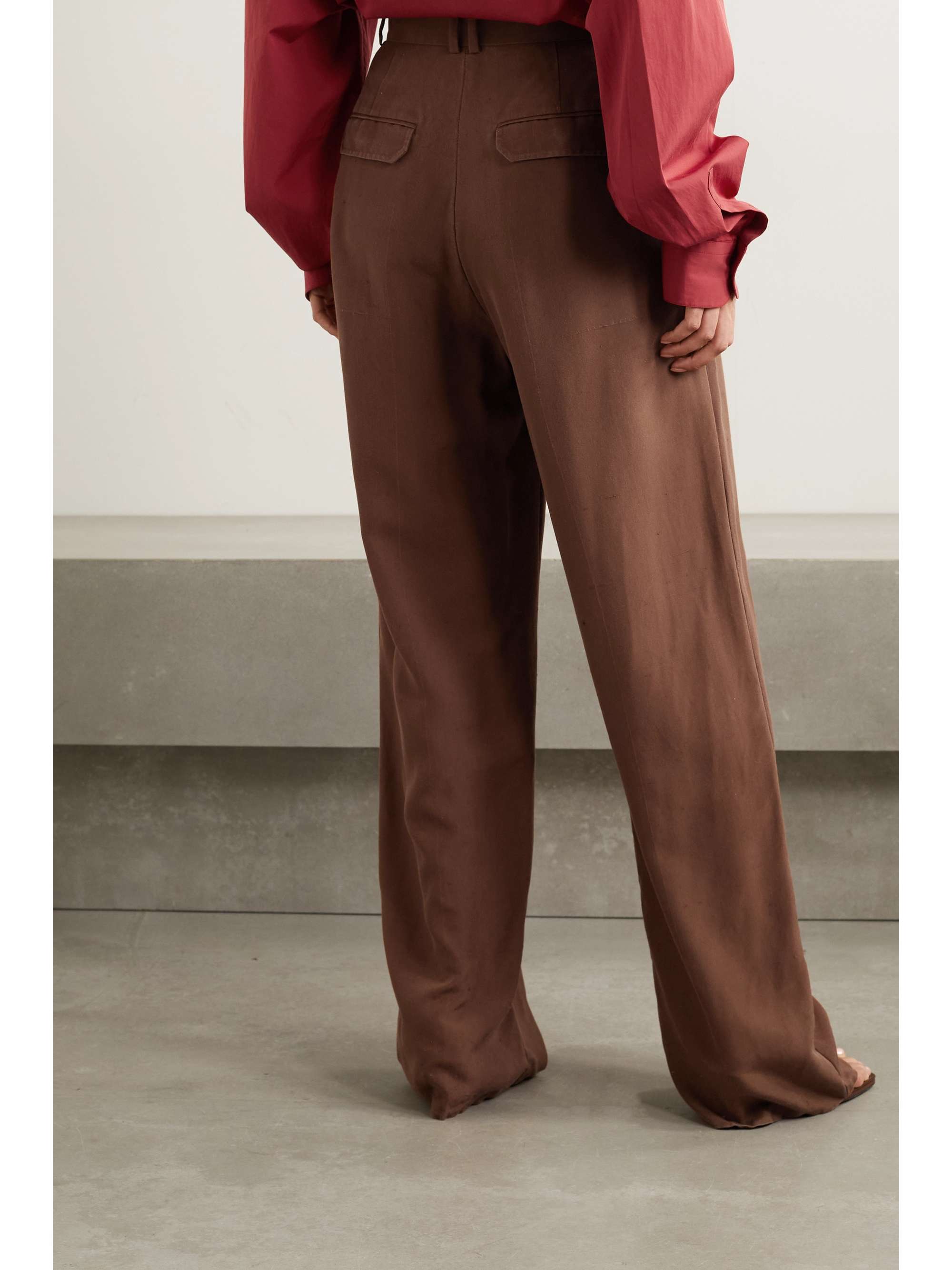 THE ROW Nino silk-shantung wide-leg pants