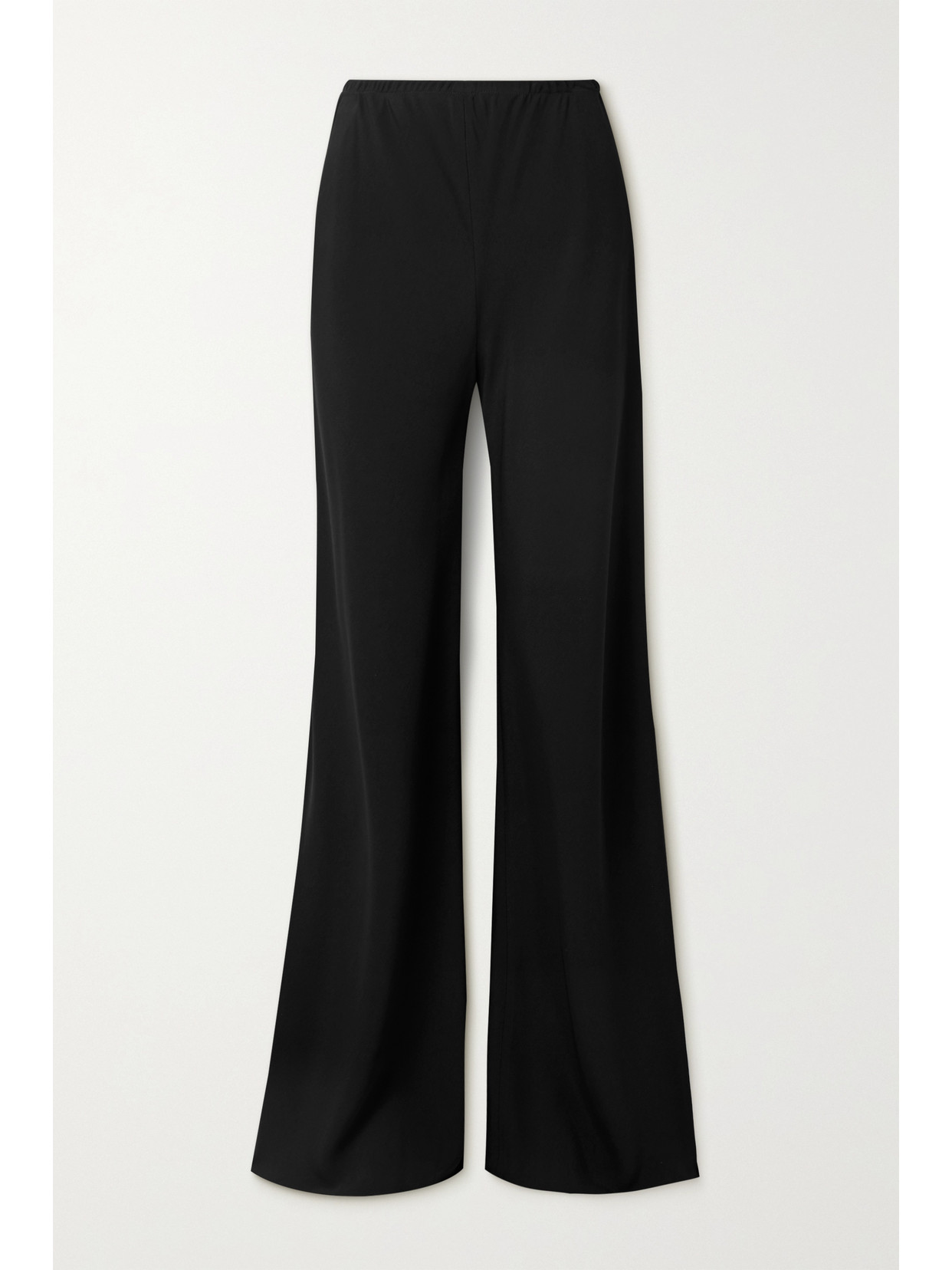 The Row Rebecca Flared Ribbed Linen Pants In Black