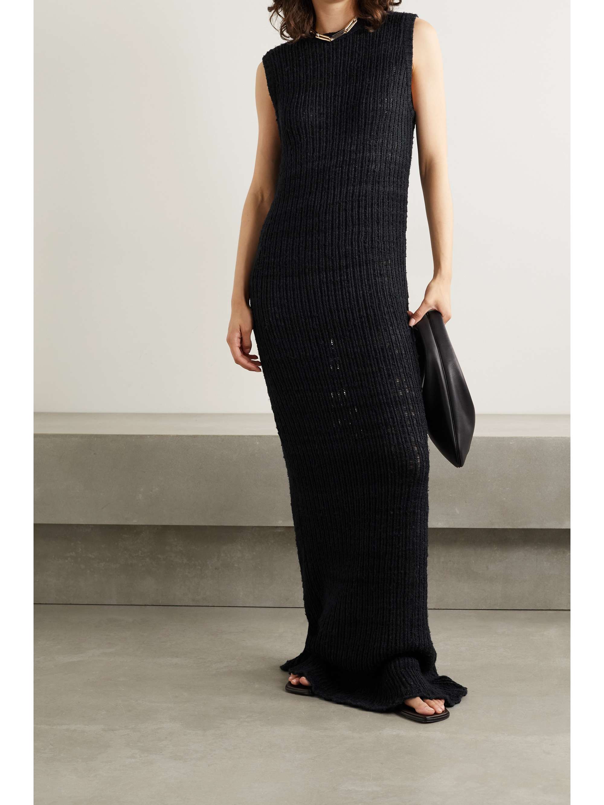 THE ROW Cutro open-knit silk maxi dress