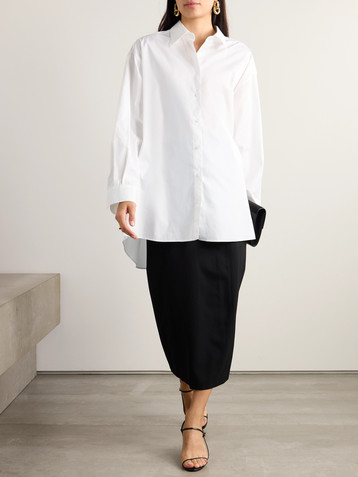 The Row Essentials Luka oversized cotton-poplin shirt