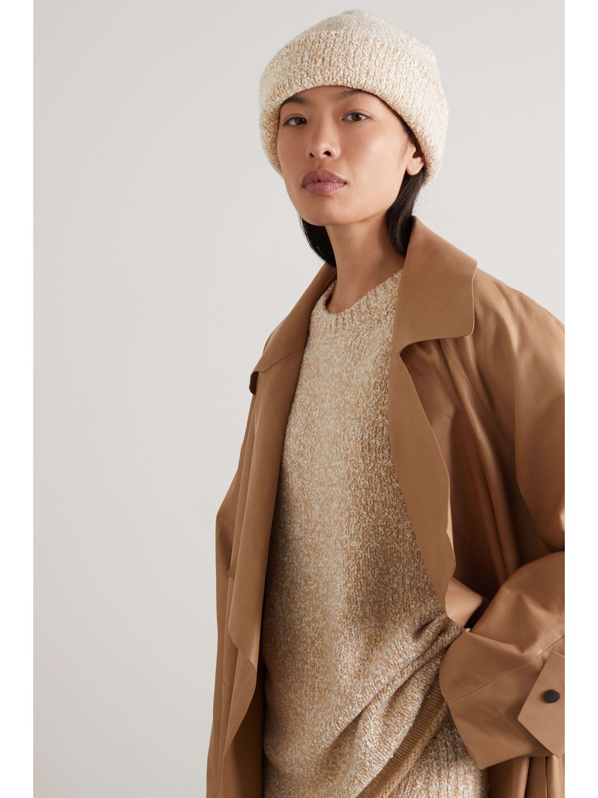 THE ROW Cameri cashmere and silk-blend bouclé beanie