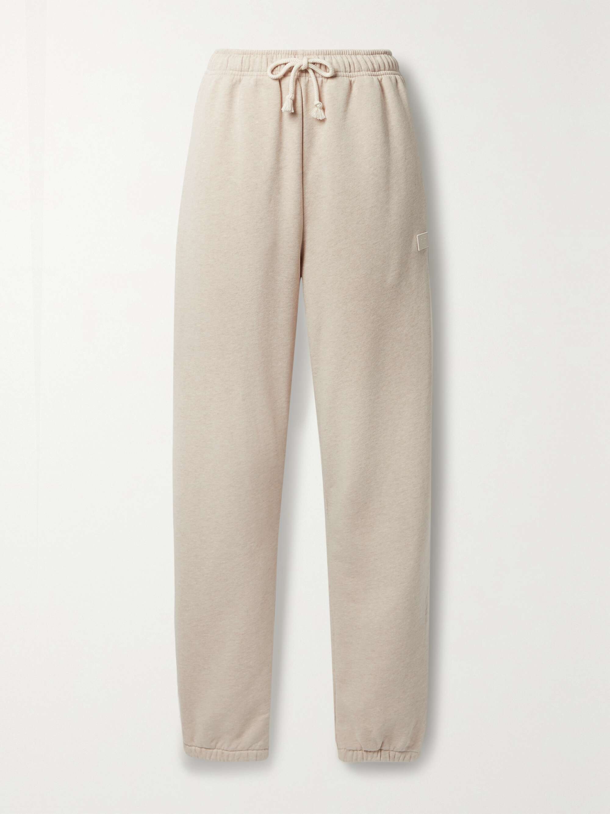 Cream Appliquéd cotton-jersey track 