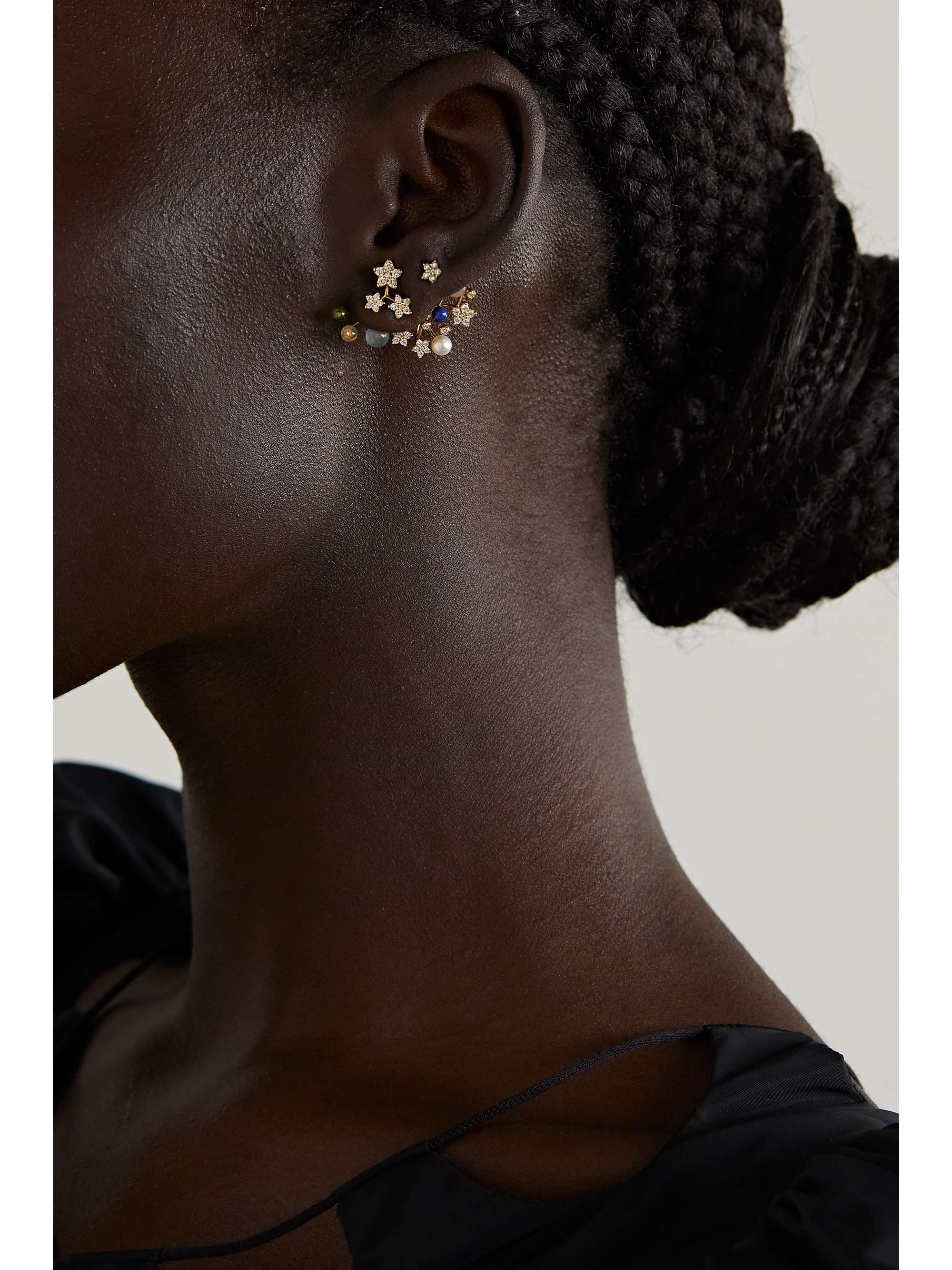 OLE LYNGGAARD COPENHAGEN Shooting Stars 18-karat gold multi-stone earring