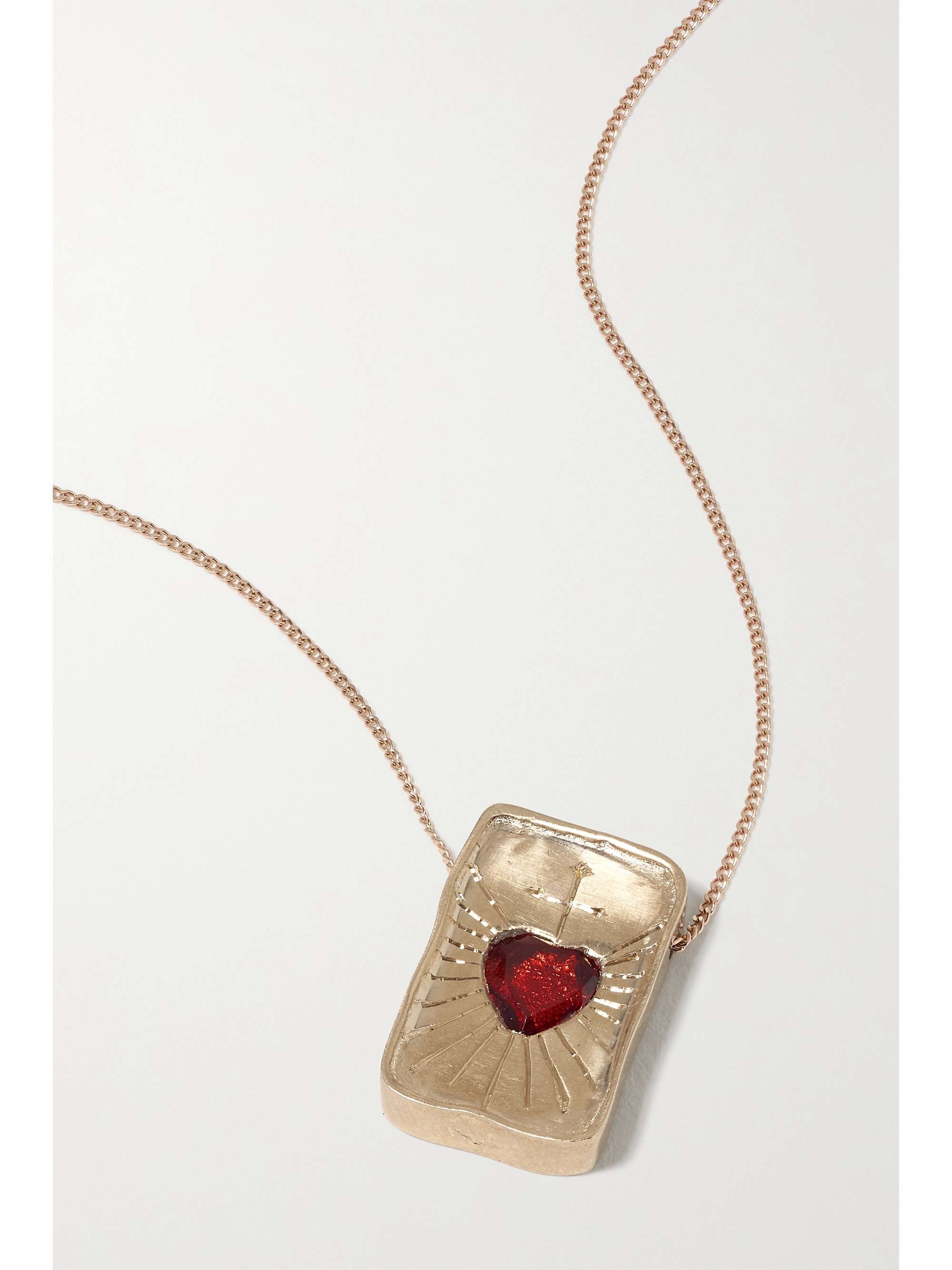 PASCALE MONVOISIN L'Amour 14-karat rose gold, 9-karat gold and garnet necklace